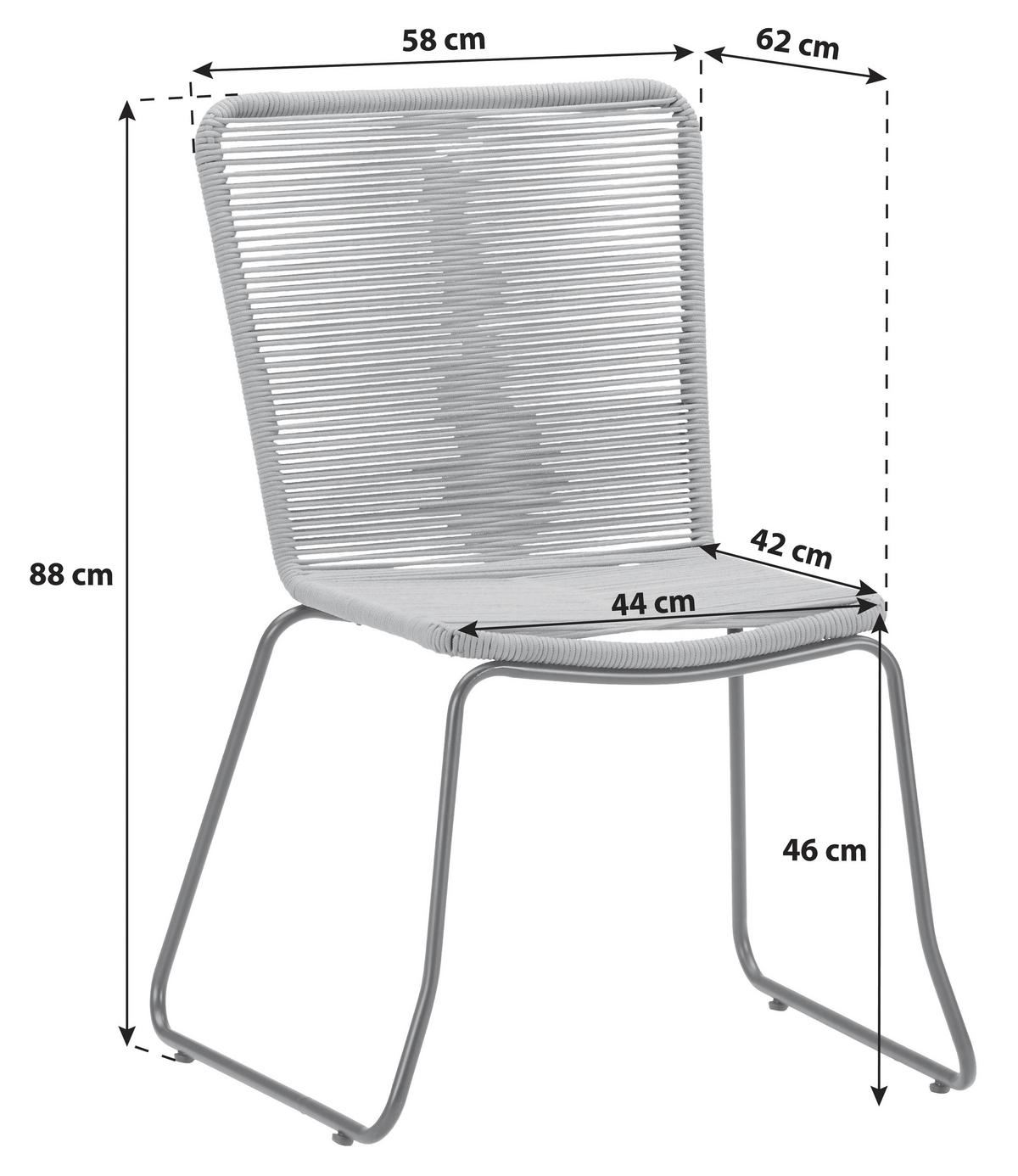 Gartenstuhl Trendy Aus Metall und Kunststoff - Beige/Schwarz, MODERN, Kunststoff/Metall (58/88/62cm) - Beldano