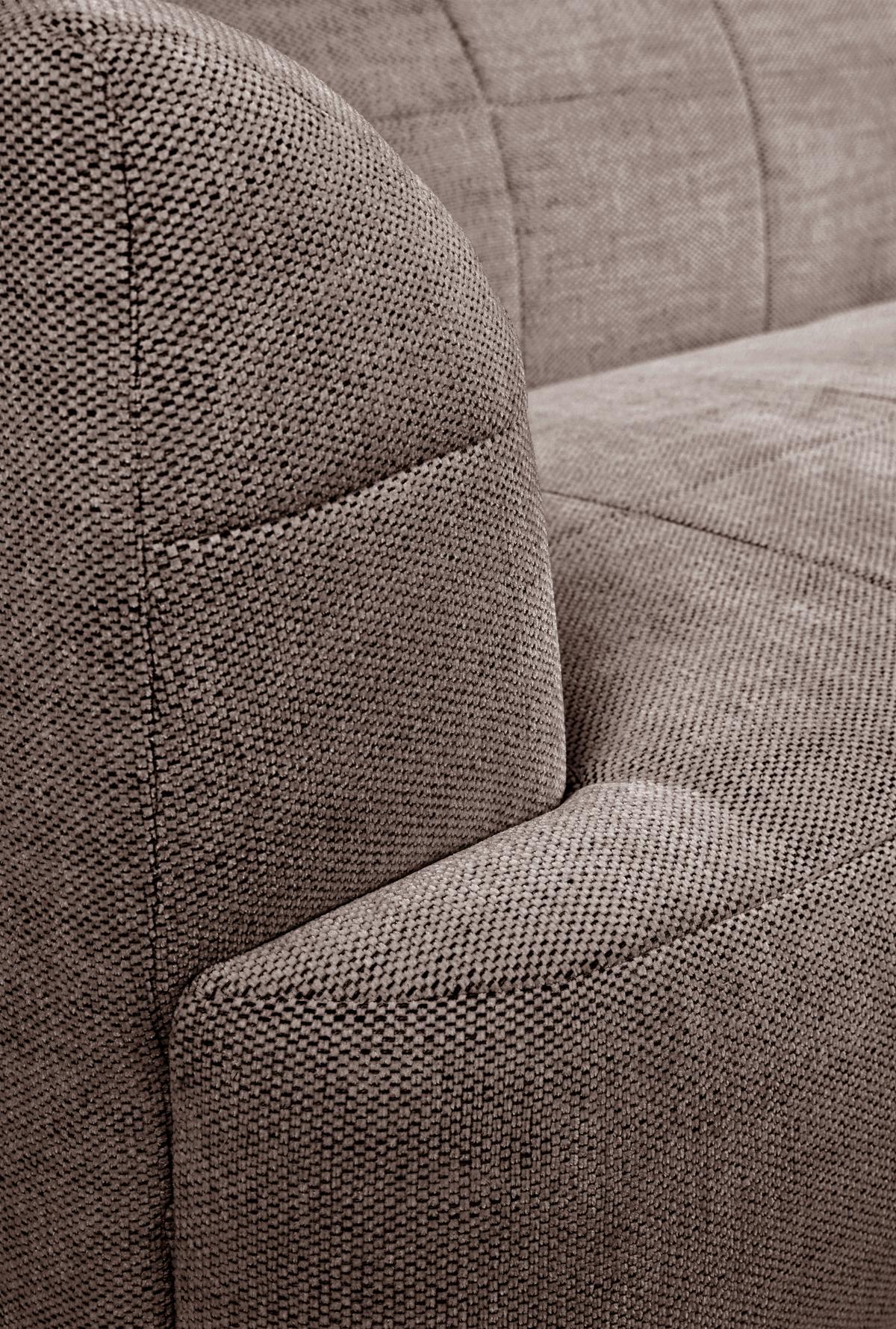 Ecksofa Lou Taupe/Schwarz, 247 cm - Taupe/Schwarz, Design, Textil (247/158cm) - MID.YOU