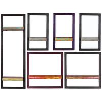 Wandregalset 6-tlg. Altholz/Schwarz B: 105cm - Multicolor/Schwarz, Design, Holz/Metall (105/75/25cm) - MID.YOU