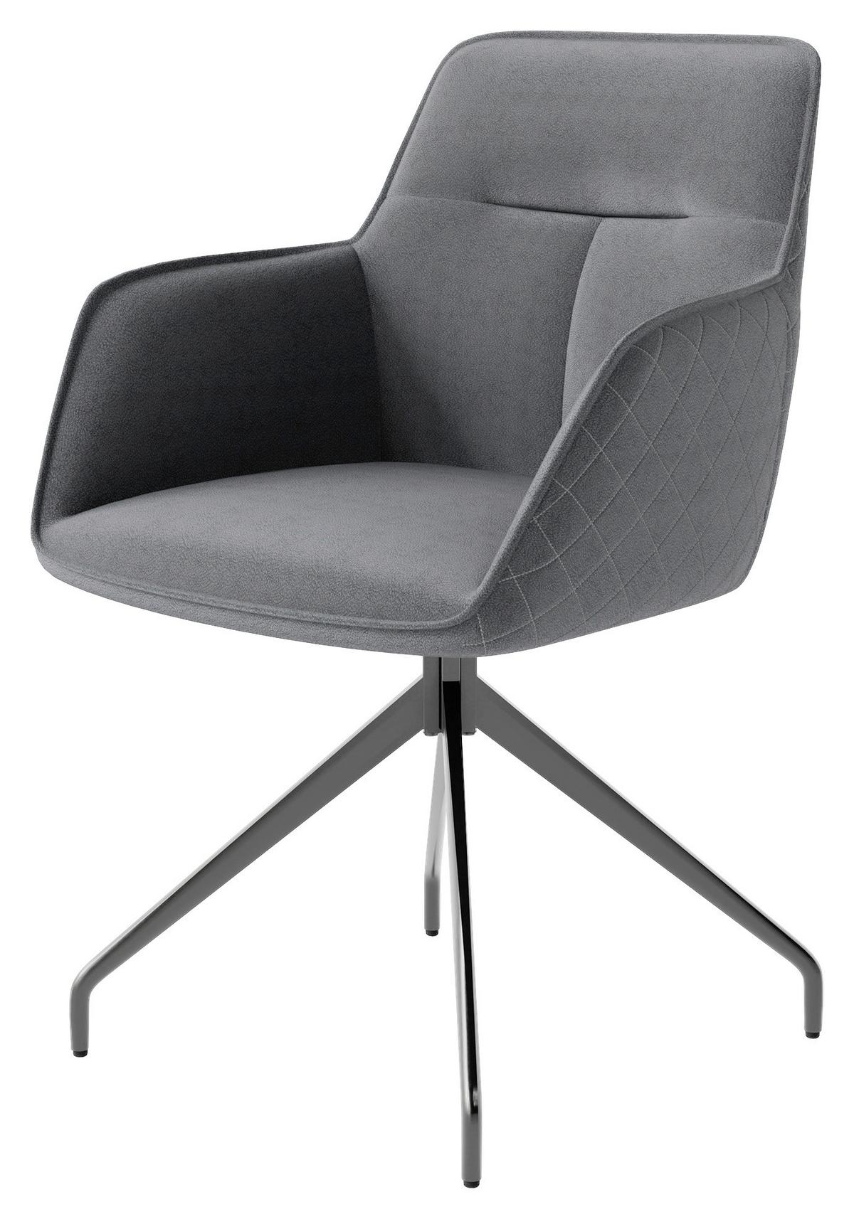 Stuhl-set Memphis - Schwarz/Grau, MODERN, Textil/Metall (62/96/60cm) - MID.YOU