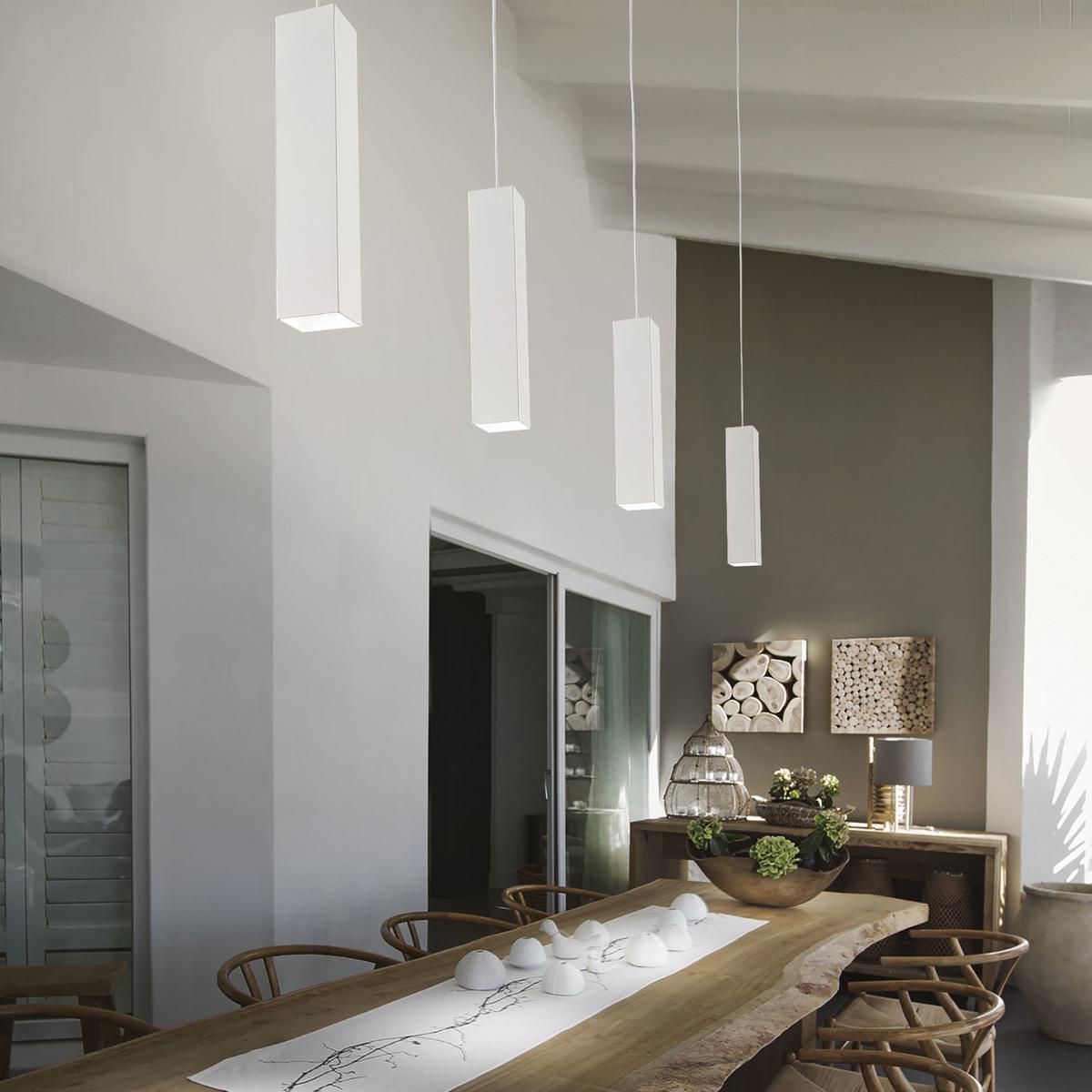 LED-Hängeleuchte Sky H: 45/130 cm 1-Flammig - Weiß, KONVENTIONELL, Metall (6/45/130/6cm) - Ideal Lux