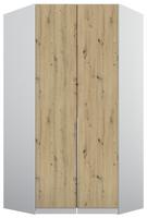 Eckkleiderschrank ALABAMA EXTRA mit 2 Türen in Grau/Artisan Eiche Front