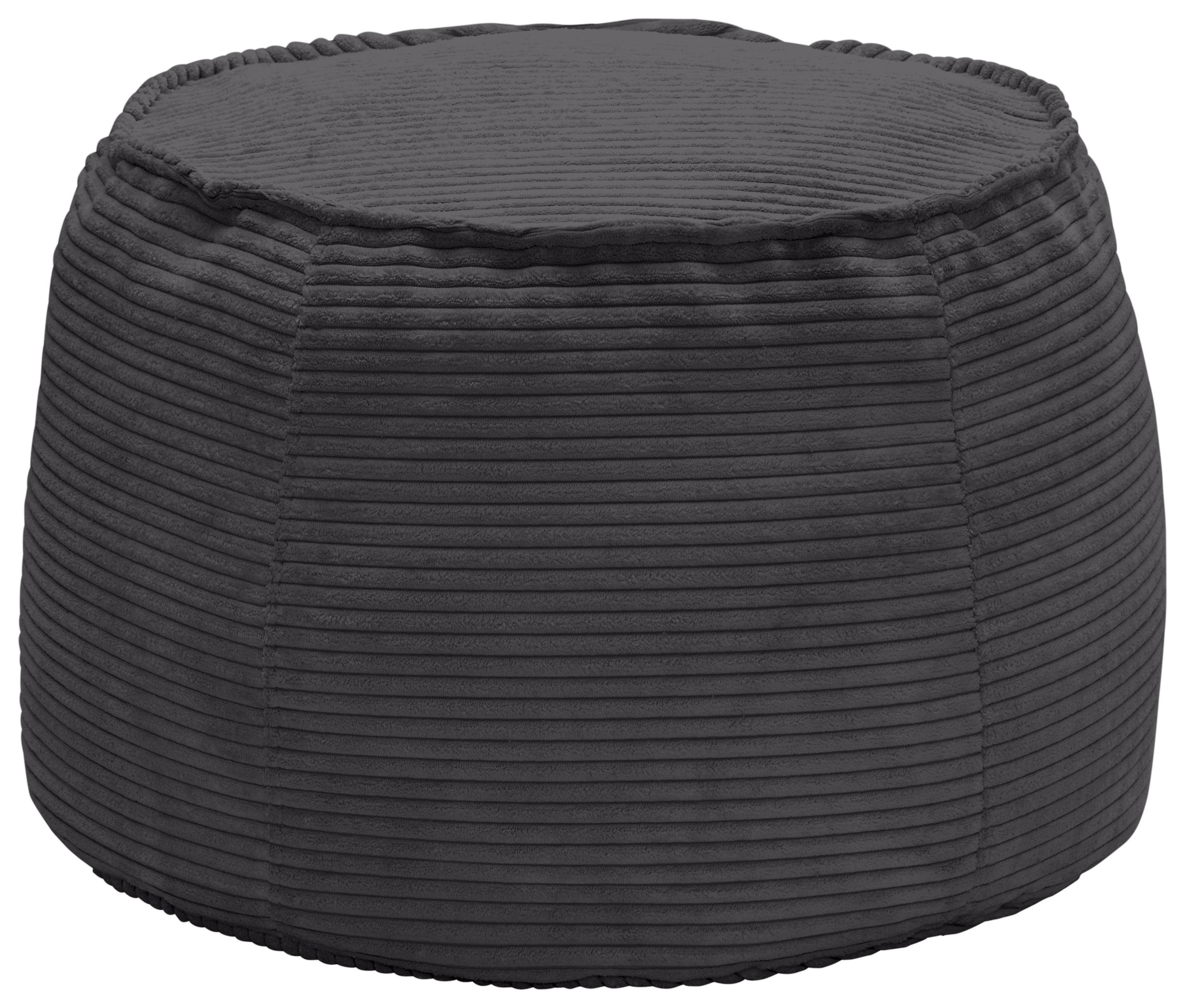 Taburet LUCYLLA, antracitový manšestr - antracitová, Moderní, textil (60/60/38cm) - Mömax