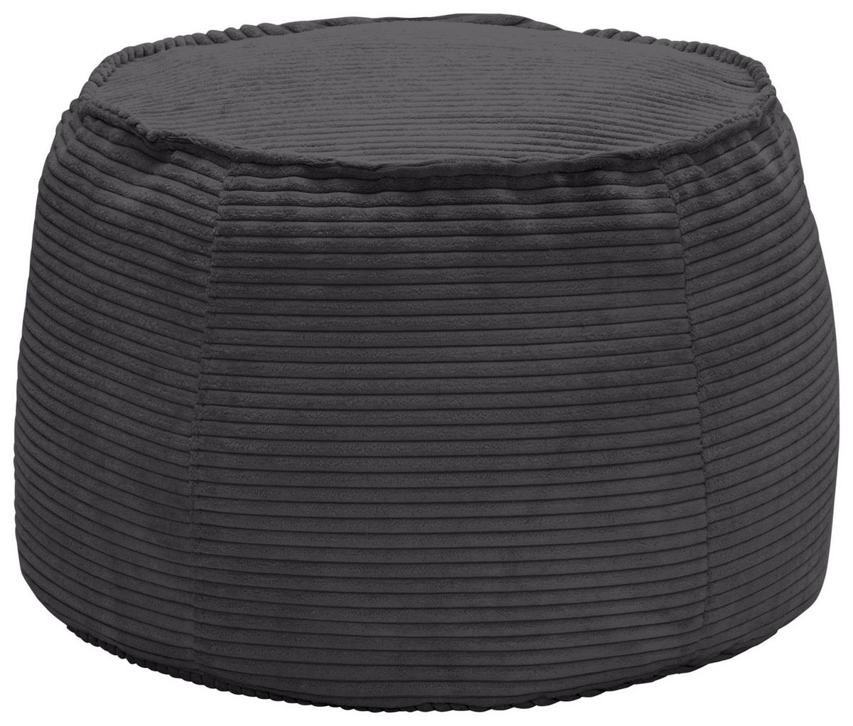 Taburet LUCYLLA, antracitový manšestr - antracitová, Moderní, textil (60/60/38cm) - Mömax