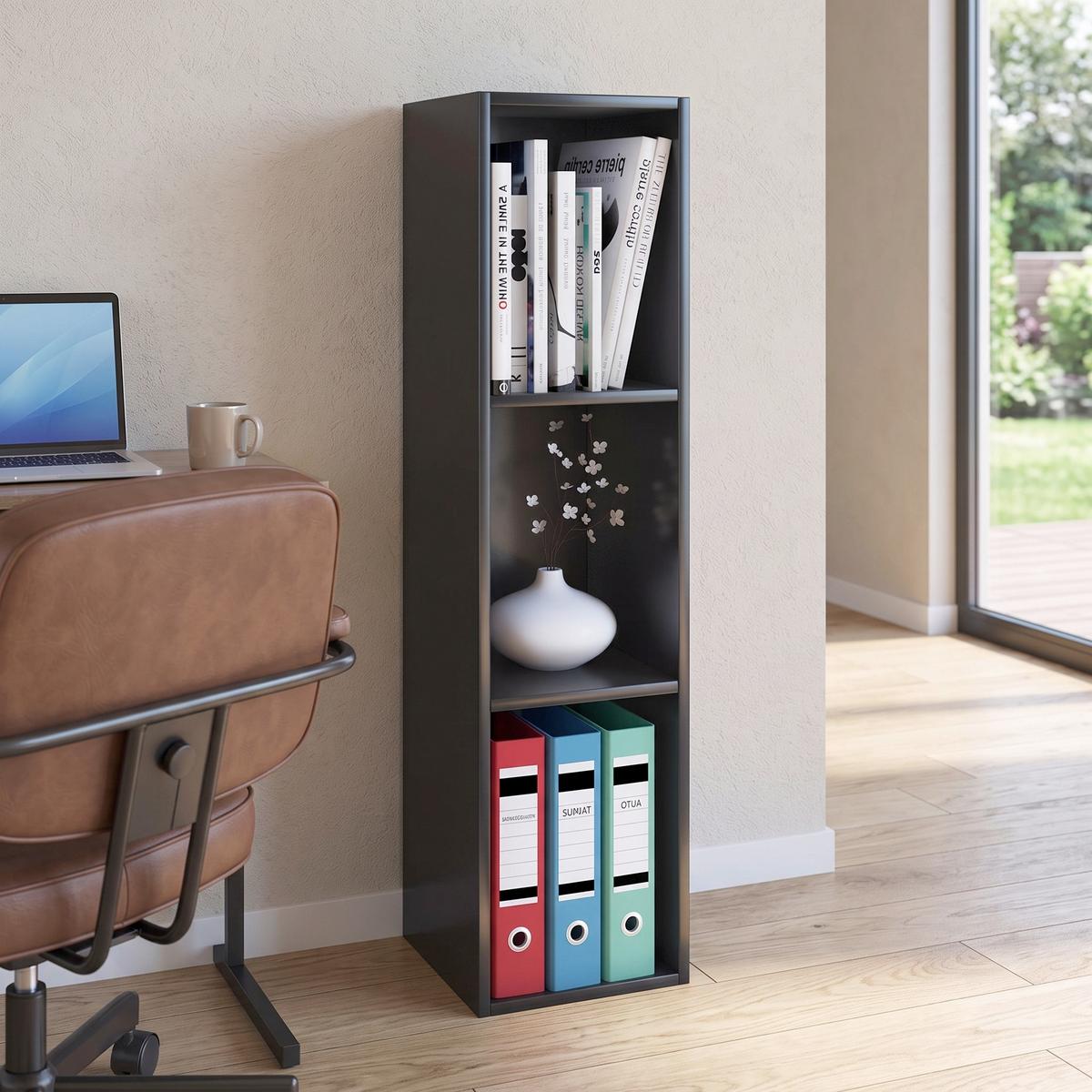 Regál na dokumenty š: 34 cm, černý - černá, Basics, kompozitní dřevo (34/107/29cm) - MID.YOU