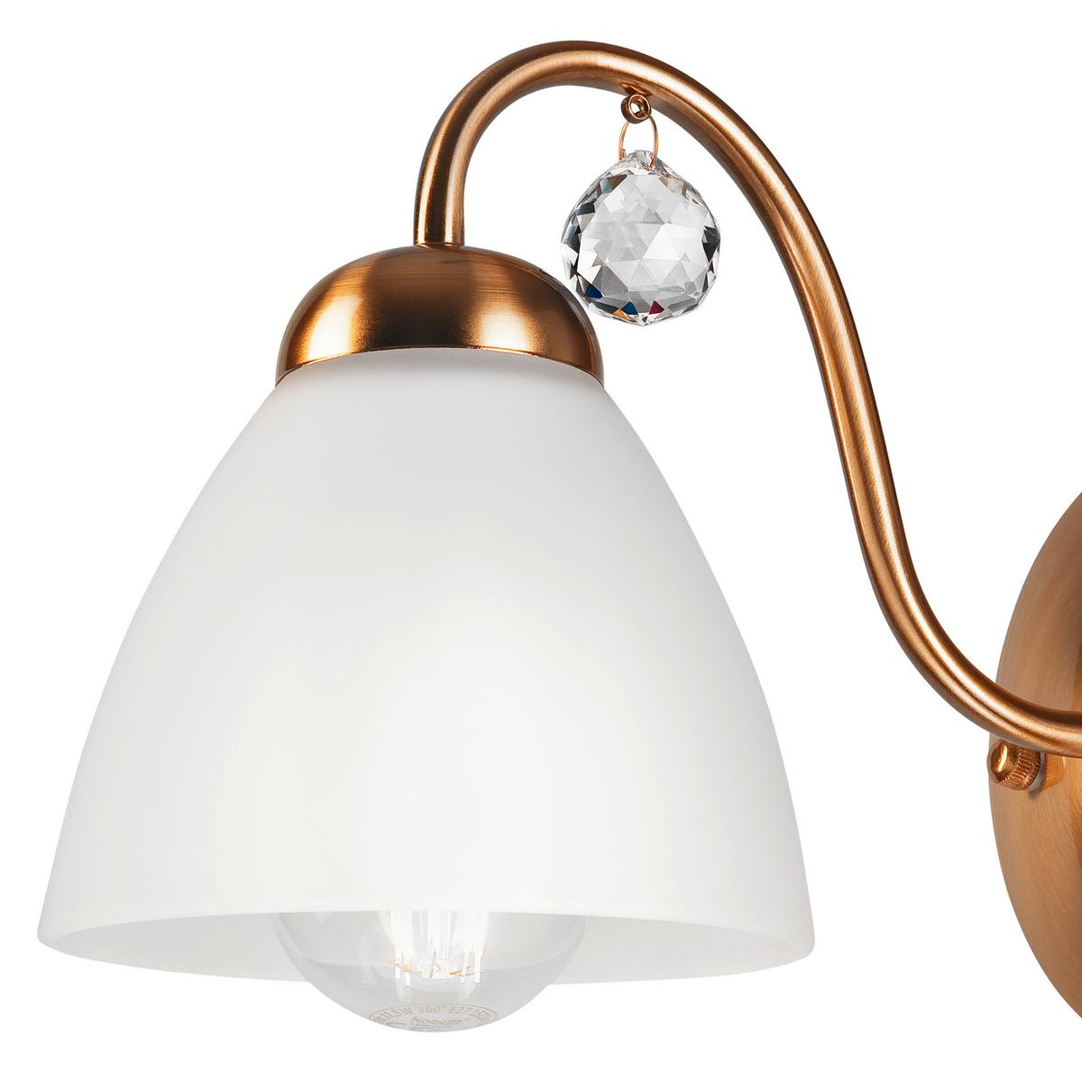 Wandleuchte Miranda Goldfarben D: 20 cm - Goldfarben, KONVENTIONELL, Glas (20/14cm)