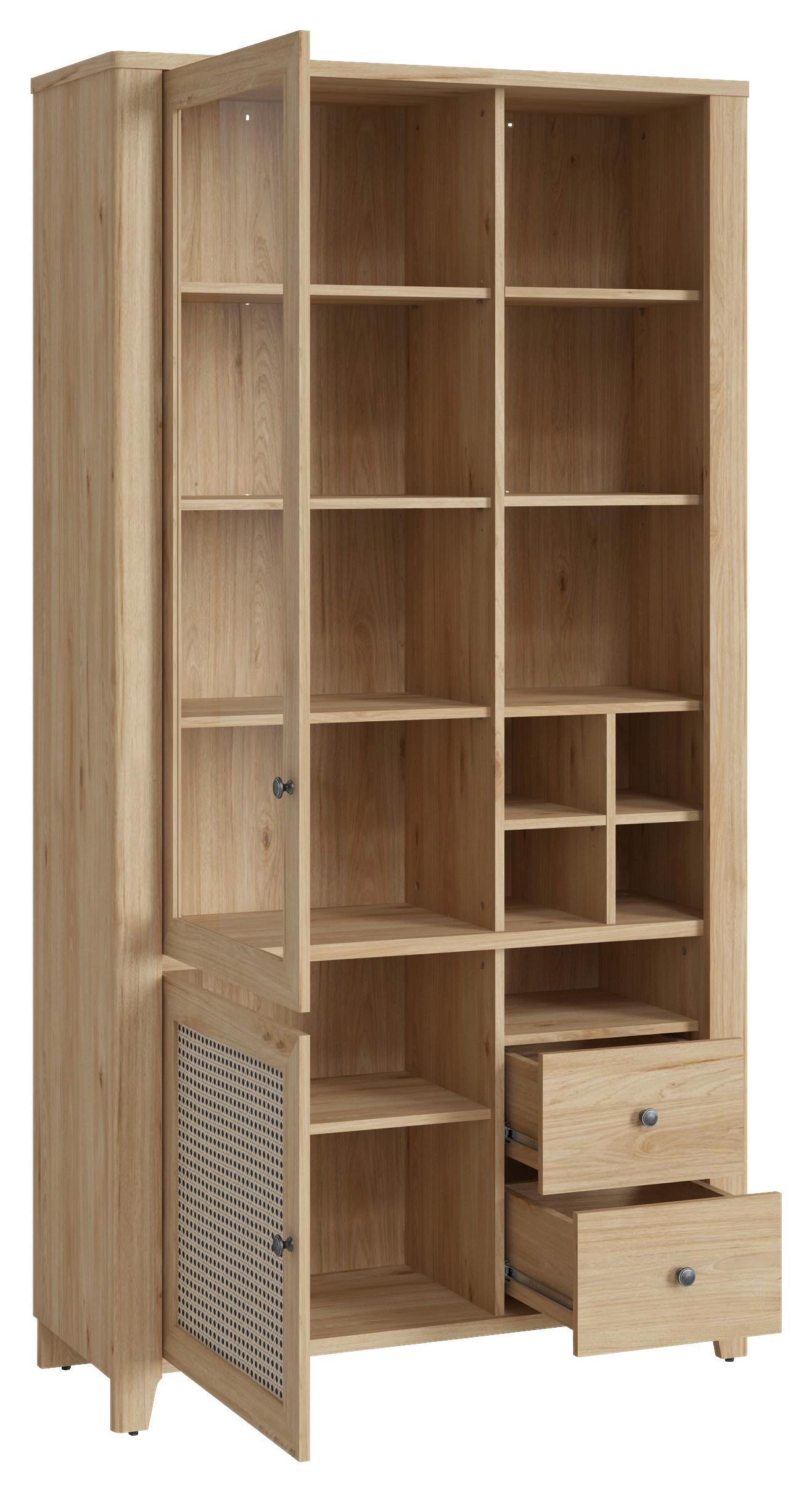Vitrin Cestino - Modern, faalapú anyag/Üveg (108,4/206,3/42cm)
