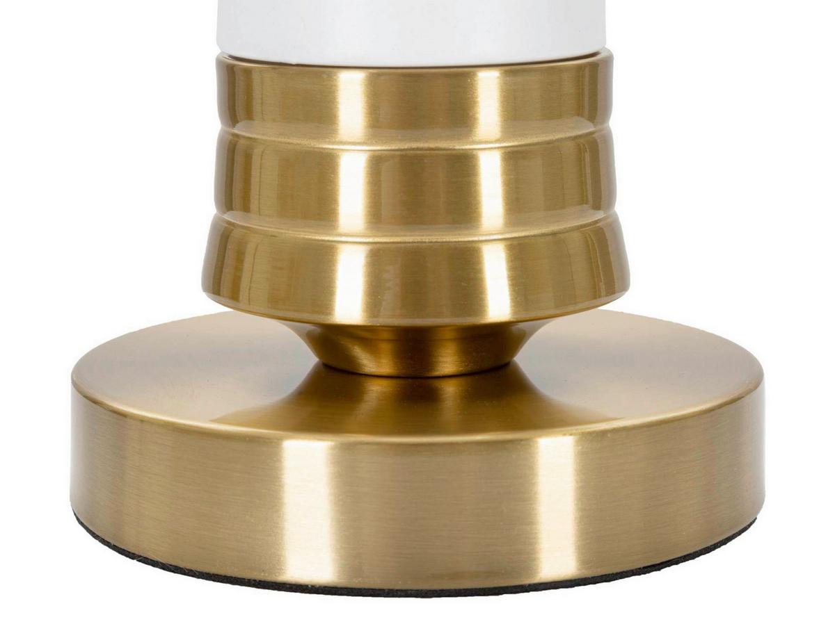 Tischleuchte Whity Weiß, Goldfarben B: 31cm - Goldfarben/Weiß, Basics, Textil/Metall (31/52/31cm)