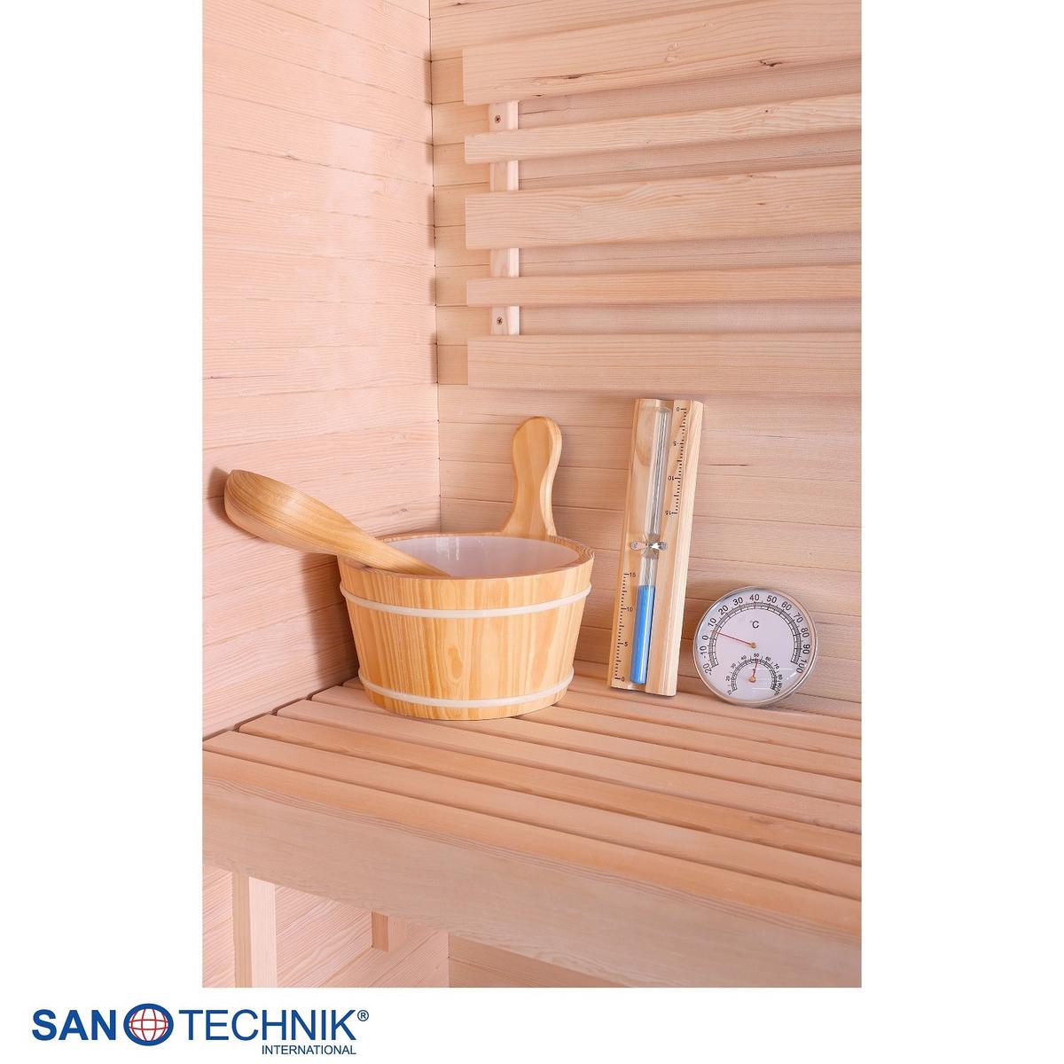 Finnische Panoramasauna BHT: 130x120x200 cm - Naturfarben, Basics, Glas/Holz (130/120/200cm) - Sanotechnik