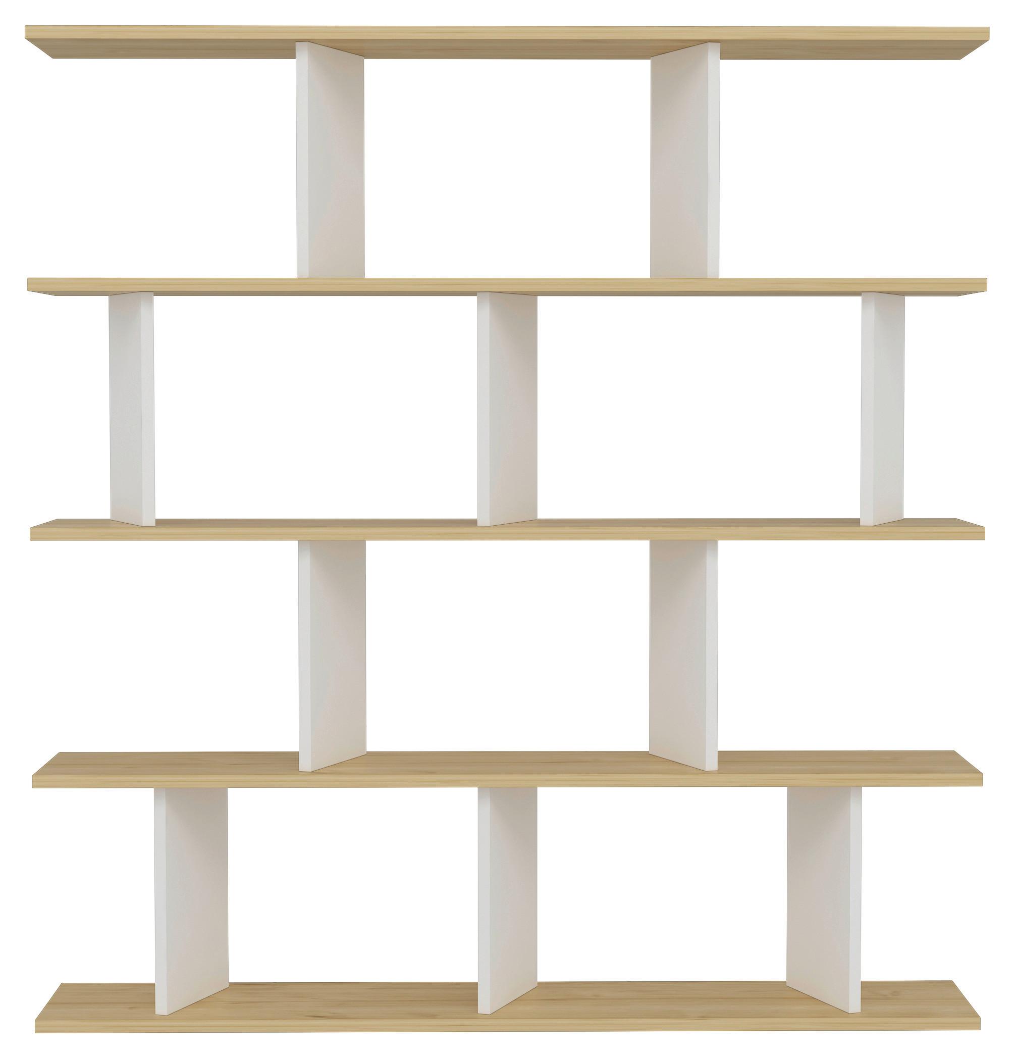 Regal Jorin Standregal - Eichefarben/Dunkelgrau, Design, Holzwerkstoff (130/137/25cm) - Livetastic