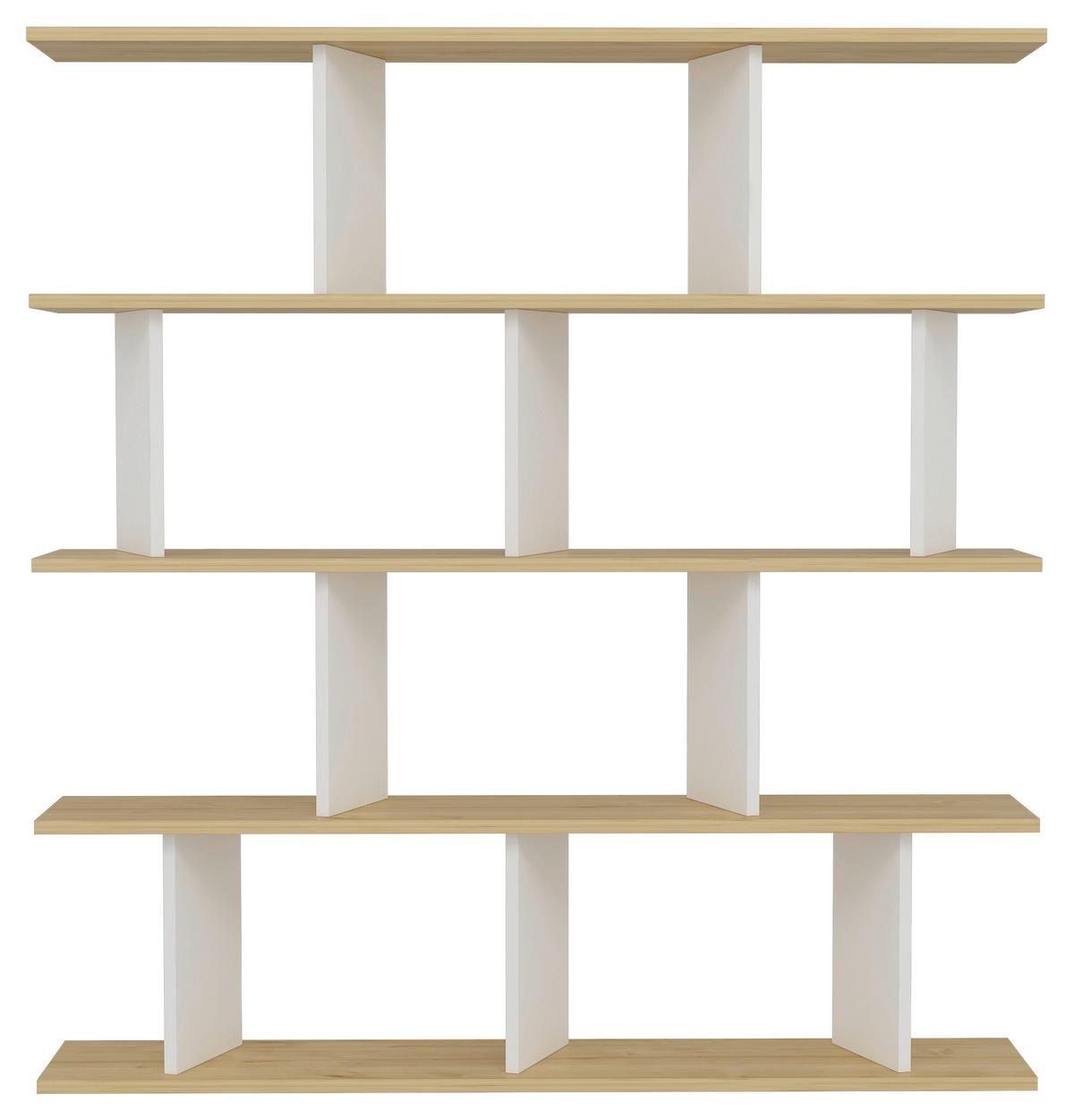 Regal Jorin Standregal - Eichefarben/Dunkelgrau, Design, Holzwerkstoff (130/137/25cm) - Livetastic