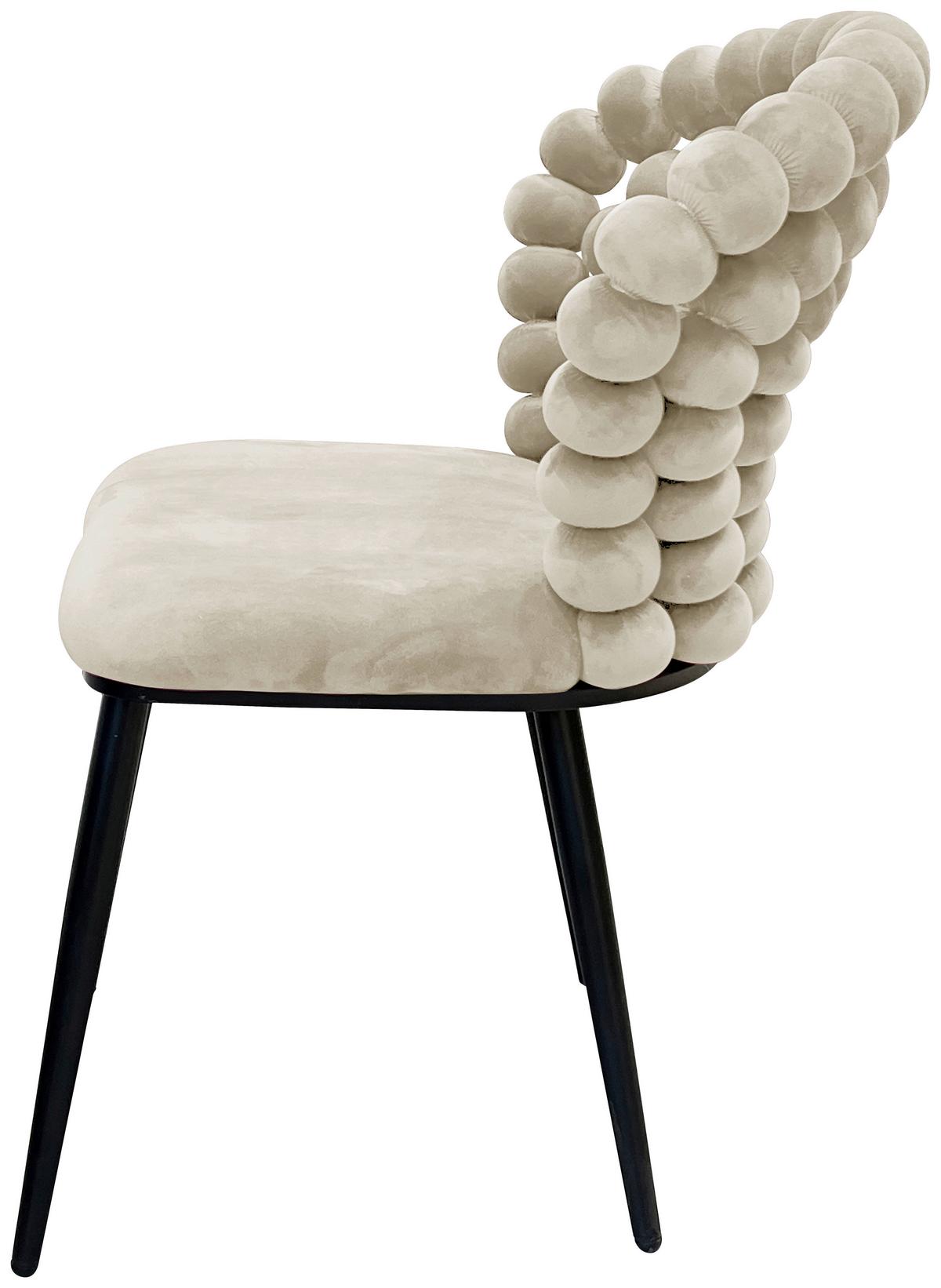 Židle LIA velúr béžová - černá/béžová, Lifestyle, kov/dřevo (55/85/62cm) - Mömax