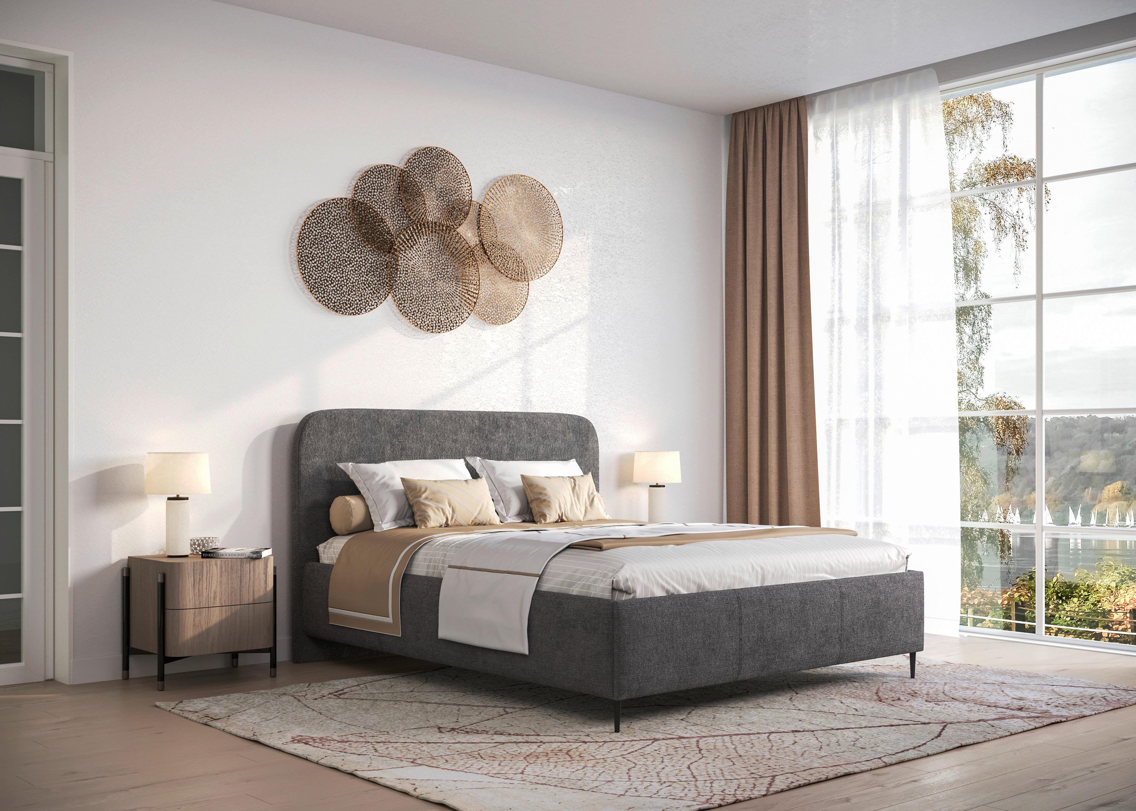 Polsterbett Bendi - Anthrazit/Schwarz, MODERN, Holz/Holzwerkstoff (140/200cm) - MID.YOU