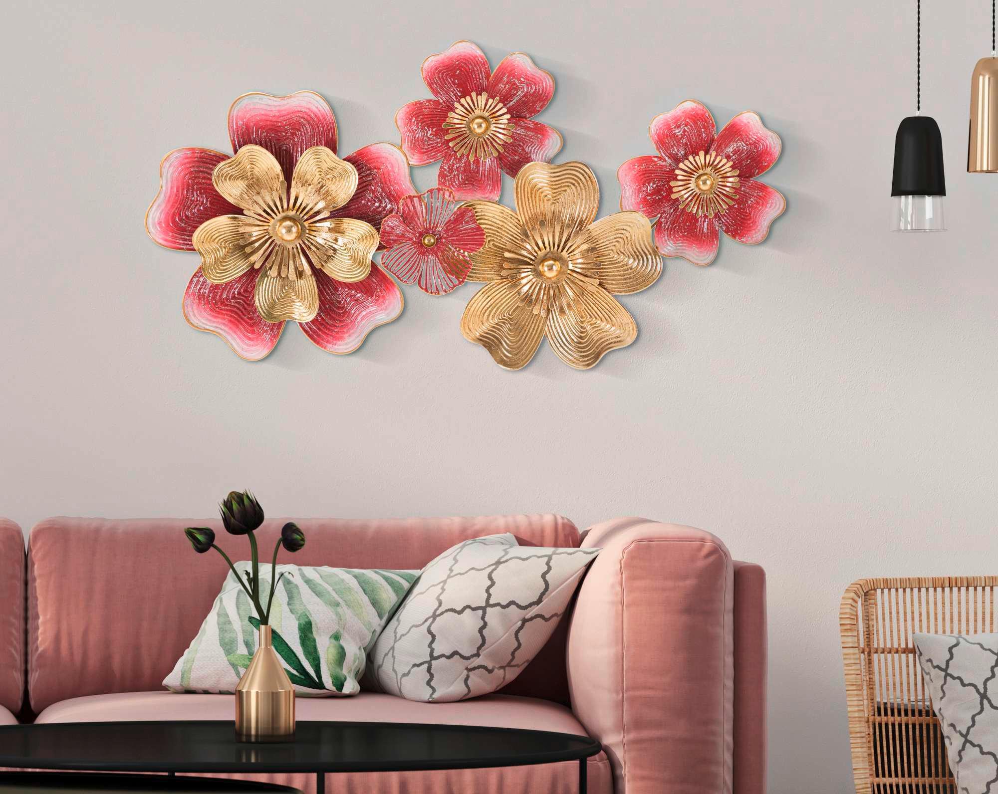 Wanddeko Lobi Goldfarben, Rosa B:91,4cm - Basics, Metall (91.4/50.8/6.4cm)