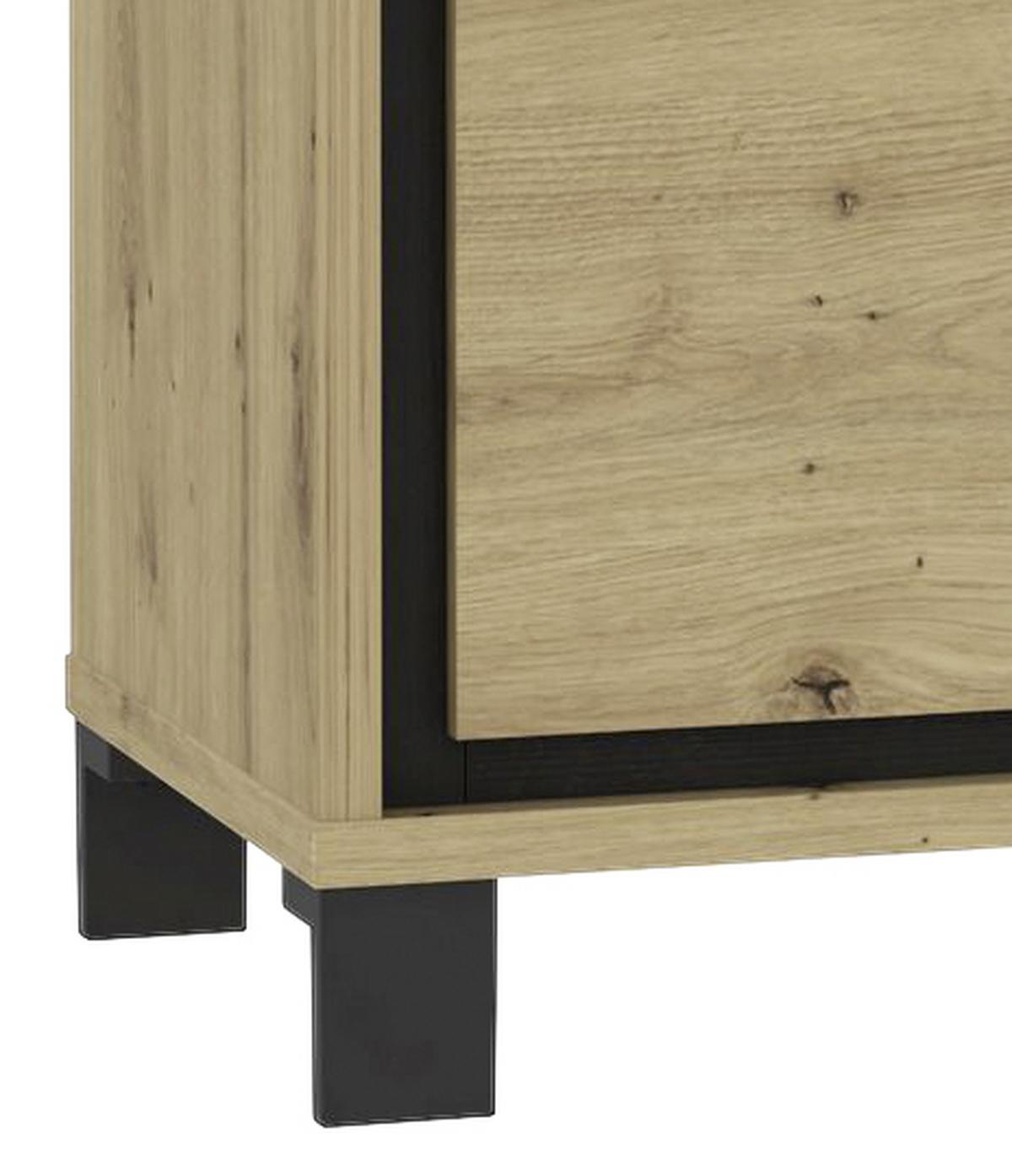TV-Element Trondheim B: 158,4 cm Eiche Dekor/Schwarz - Eichefarben/Schwarz, Basics, Holzwerkstoff/Kunststoff (158,4/58,9/41,5cm) - Livetastic