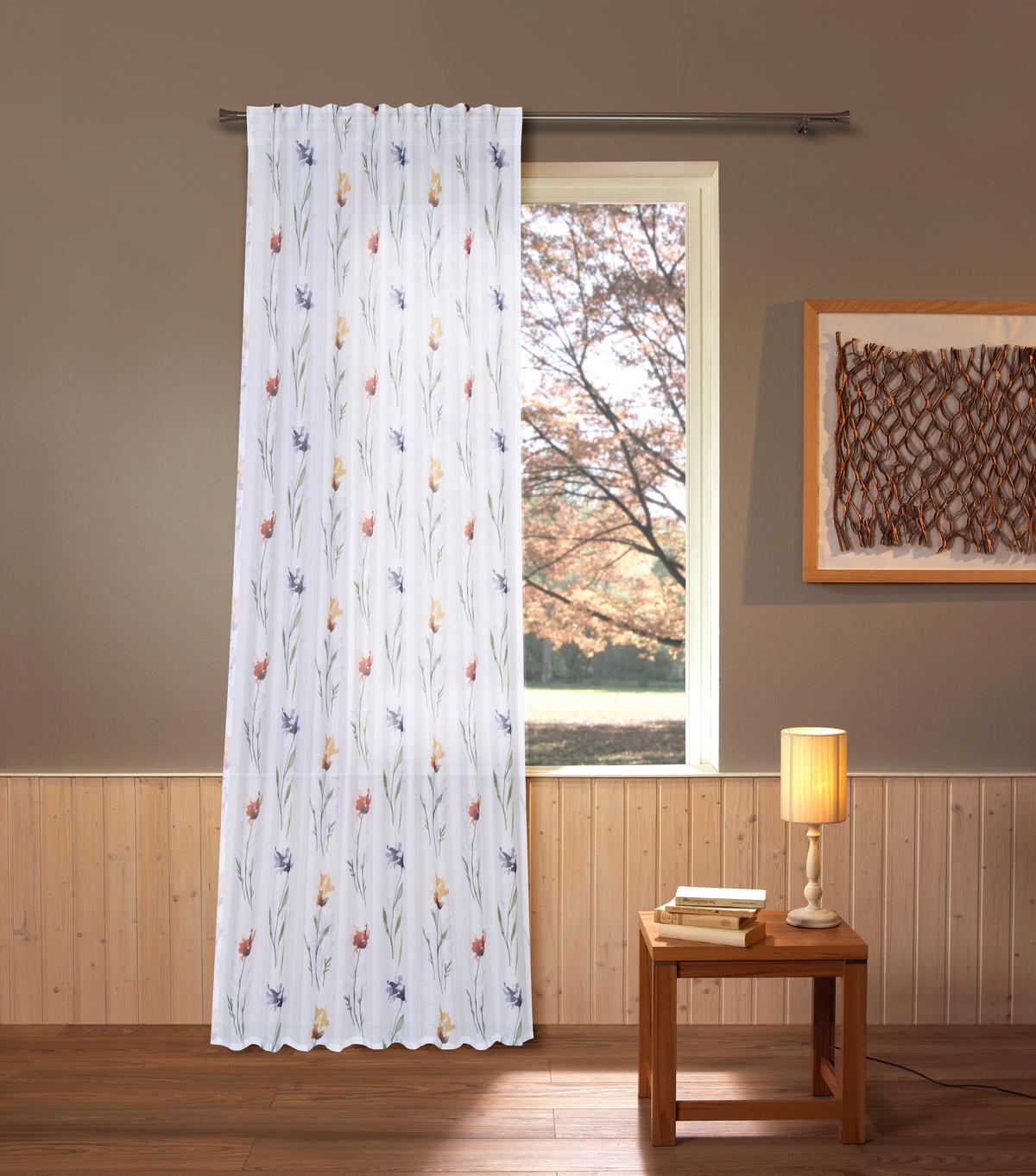 Készfüggöny Kirsten Kb. 135/245cm - narancs/kék, Romantik / Landhaus, textil (135/245cm) - James Wood
