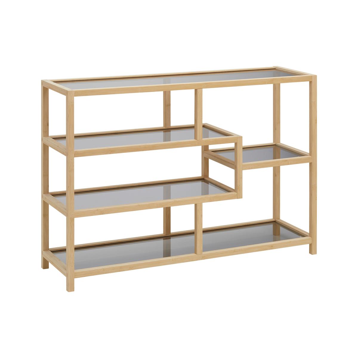 REGÁL BOSTON - přírodní barvy, Moderní, přírodní materiály/sklo (114/79/34cm) - Mömax