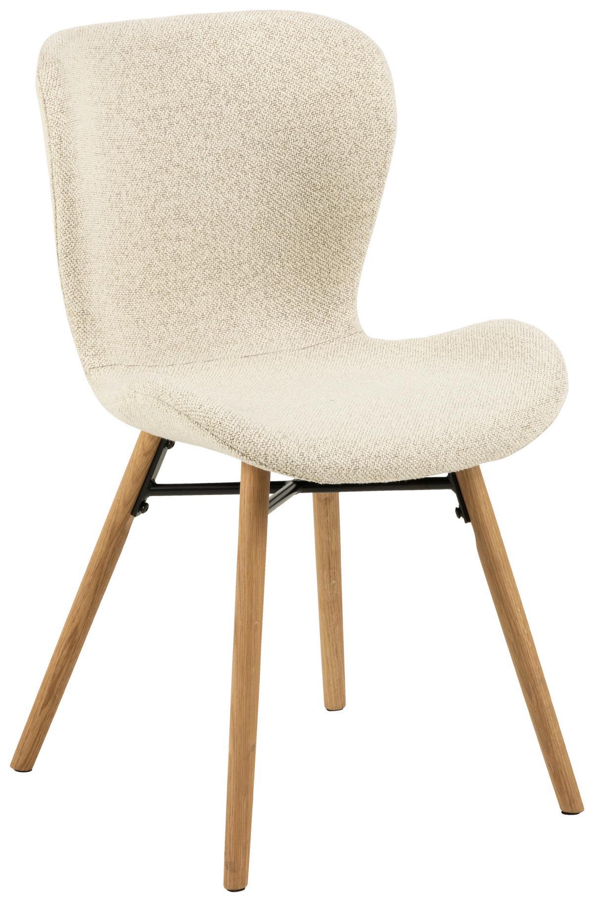 Stuhl Batilda -A1 - Eichefarben/Creme, Design, Holz/Textil (47/82,5/53cm) - MID.YOU