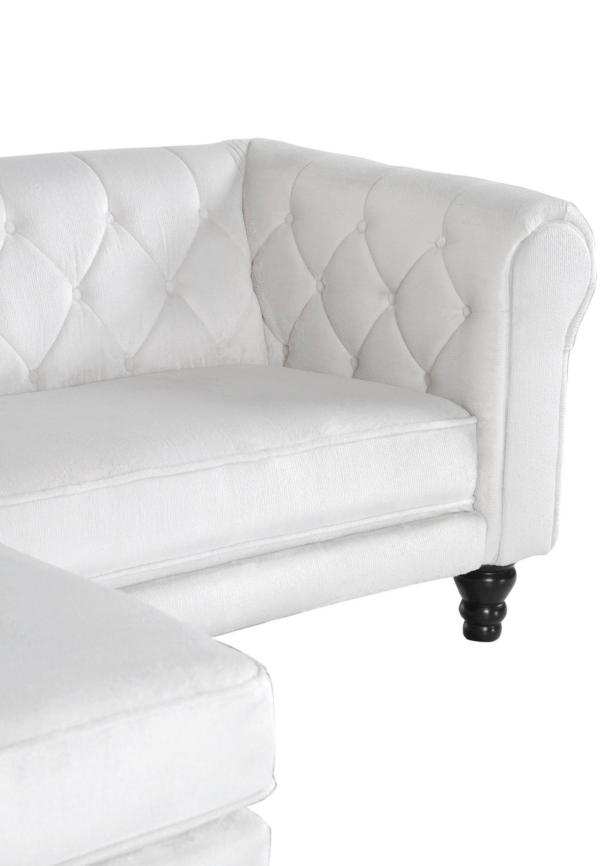 Ecksofa Jonte Weiß S: 160x260 Cm - Dunkelbraun/Weiß, Design, Textil (160/260cm) - MID.YOU