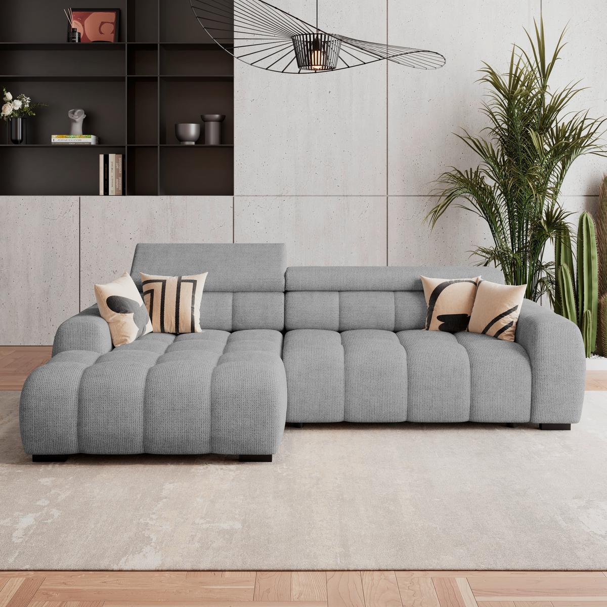Ecksofa Fargo S Grau, B: 168cm - Schwarz/Grau, Trend, Textil (168/285cm)