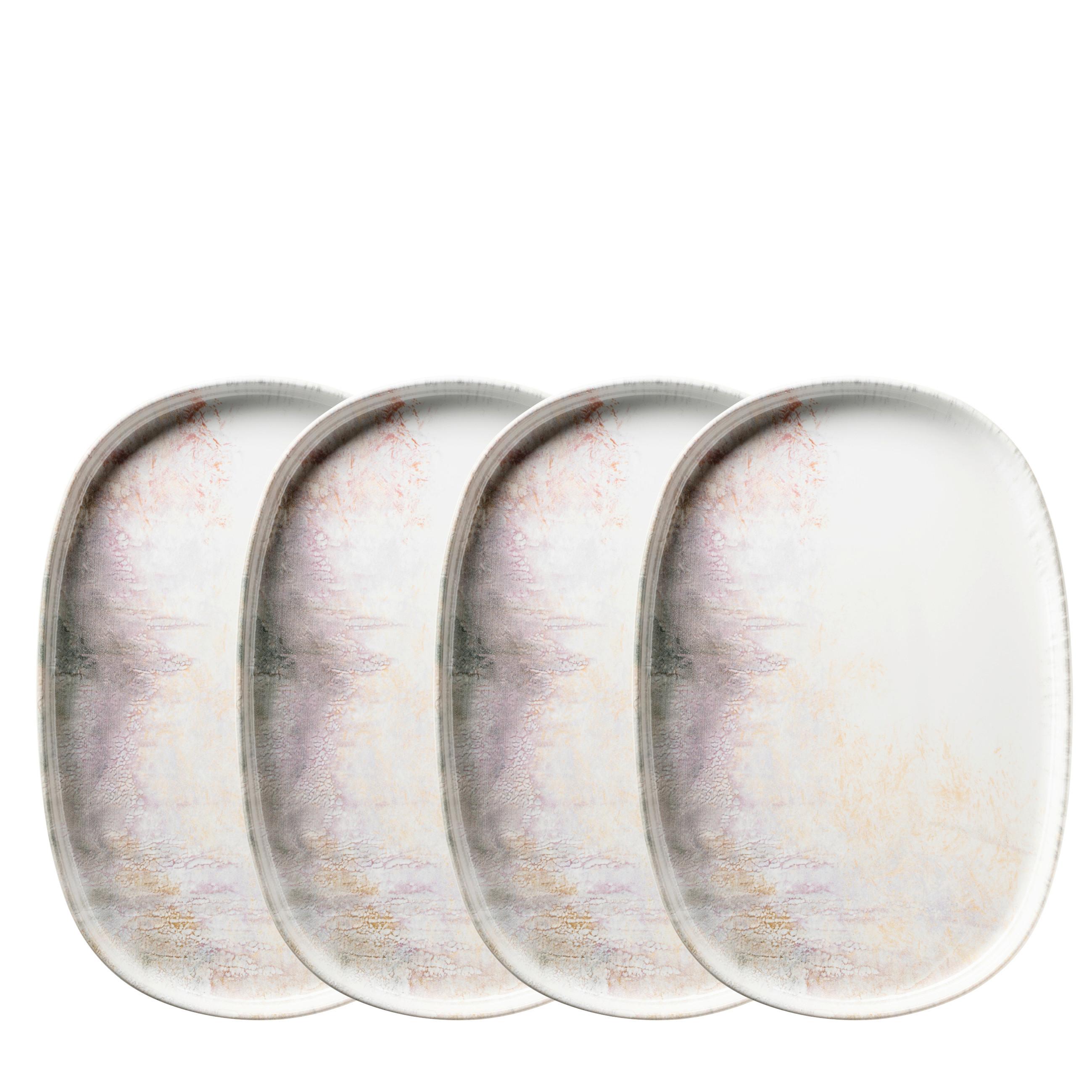 Servierplatten-Set Lila - Lila/Weiß, Basics, Keramik (32/2,8/22cm) - Mäser