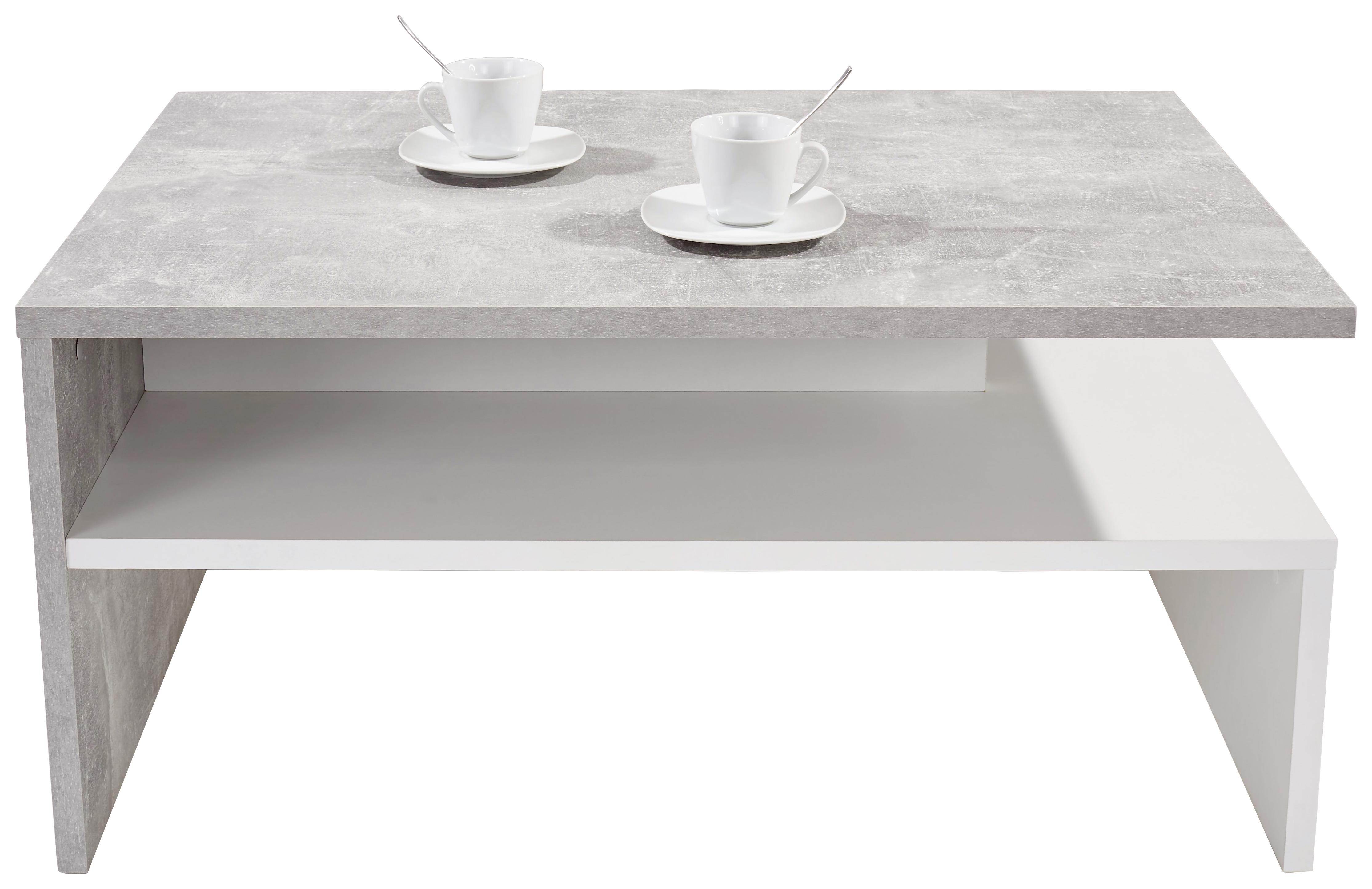 Konferenční Stolek Laura - šedá/bílá, Moderní, kompozitní dřevo (90/42/60cm)