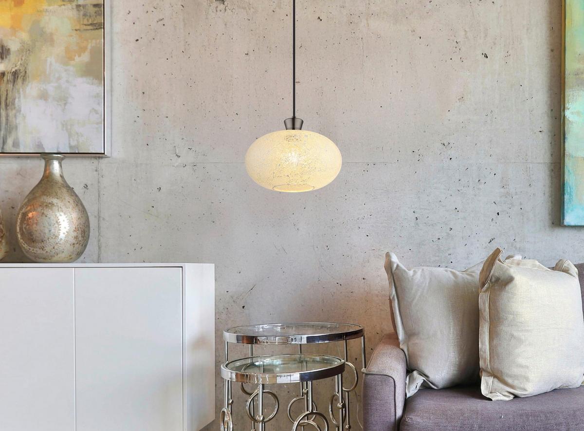 Hängeleuchte Exkl. 1xe27, 40w - Klar/Schwarzchrom, Design, Glas/Kunststoff (30/120cm) - Globo