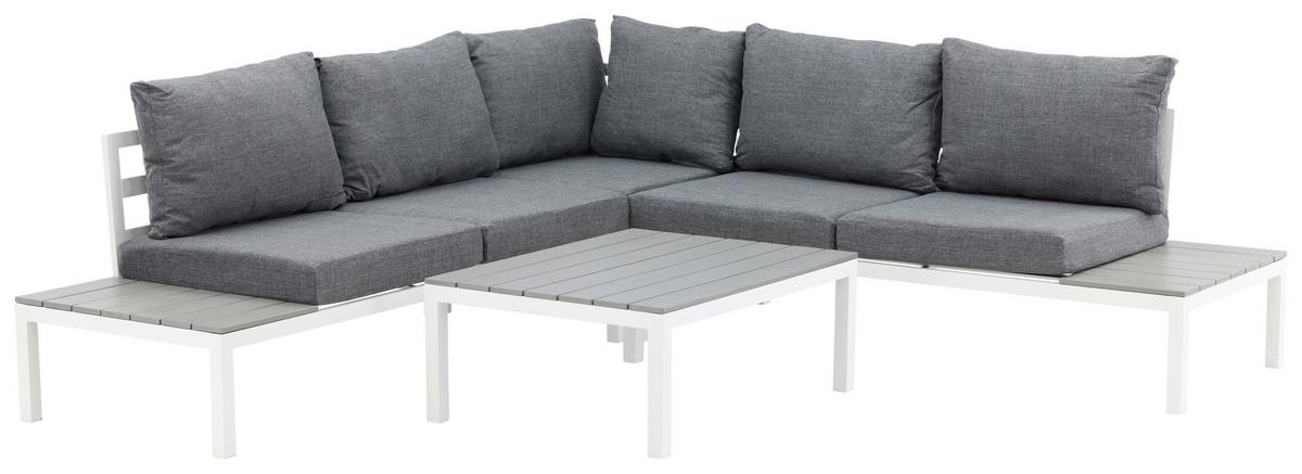 Loungegarnitur Odense - Weiß, KONVENTIONELL, Metall (133/167cm) - Gardenson