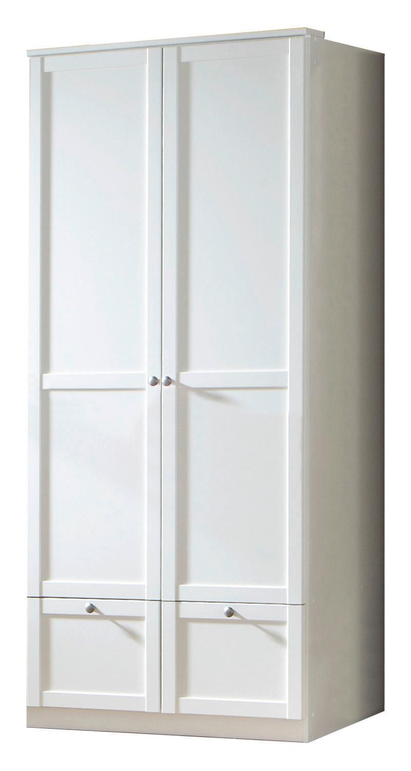 Šatníková skriňa FILOU šírka 90cm - farba zinku/biela, Basics, kov/kompozitné drevo (90/200/58cm)