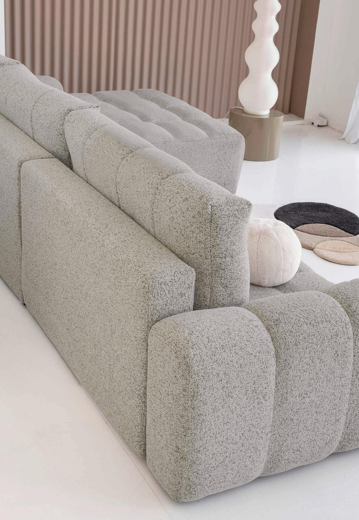 Wohnlandschaft Lulu Grau U: 184x333x213cm - Schwarz/Grau, Design, Textil (184/333/213cm) - MID.YOU