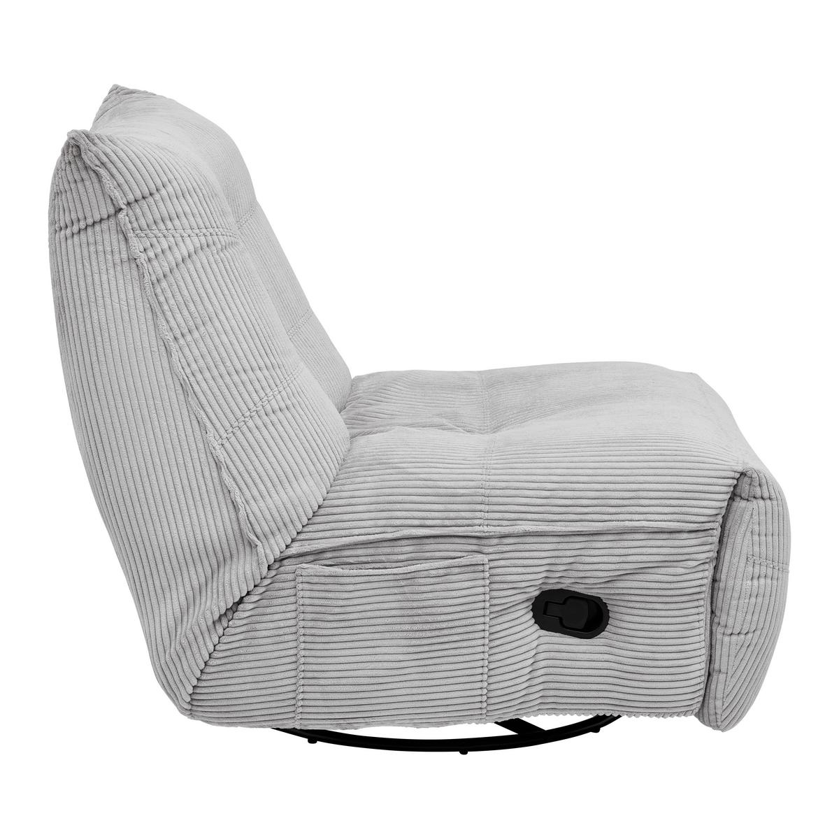 Relaxační kŕeslo ALURA, světle šedá barva - černá/světle šedá, Moderní, kov/dřevo (90/92/90cm) - Bessagi Home