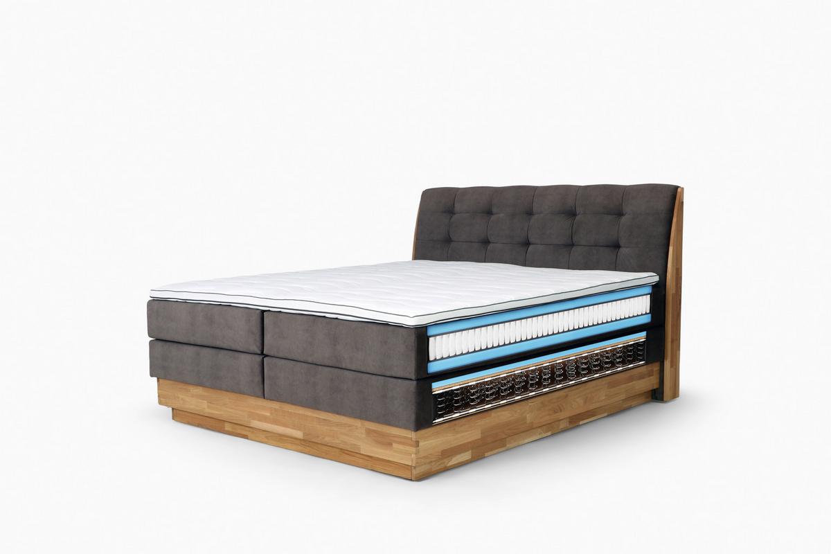 Boxspringbett Boxspring Bed Melissa - Anthrazit/Schwarz, Natur, Textil (200/200cm)