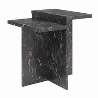 Beistelltisch Brielle Schwarz Marmoroptik B: 56 cm - Schwarz, Design, Holzwerkstoff (56/61/56cm) - MID.YOU