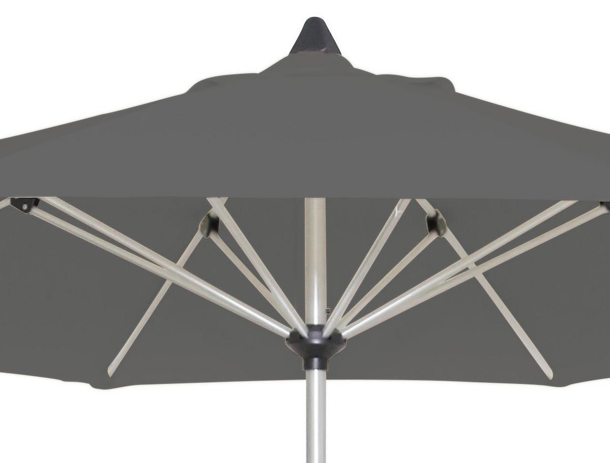Sonnenschirm Acapole DM: 300 cm mit Schutzhülle - Platinfarben/Anthrazit, Basics, Textil/Metall (300cm) - Gardenson