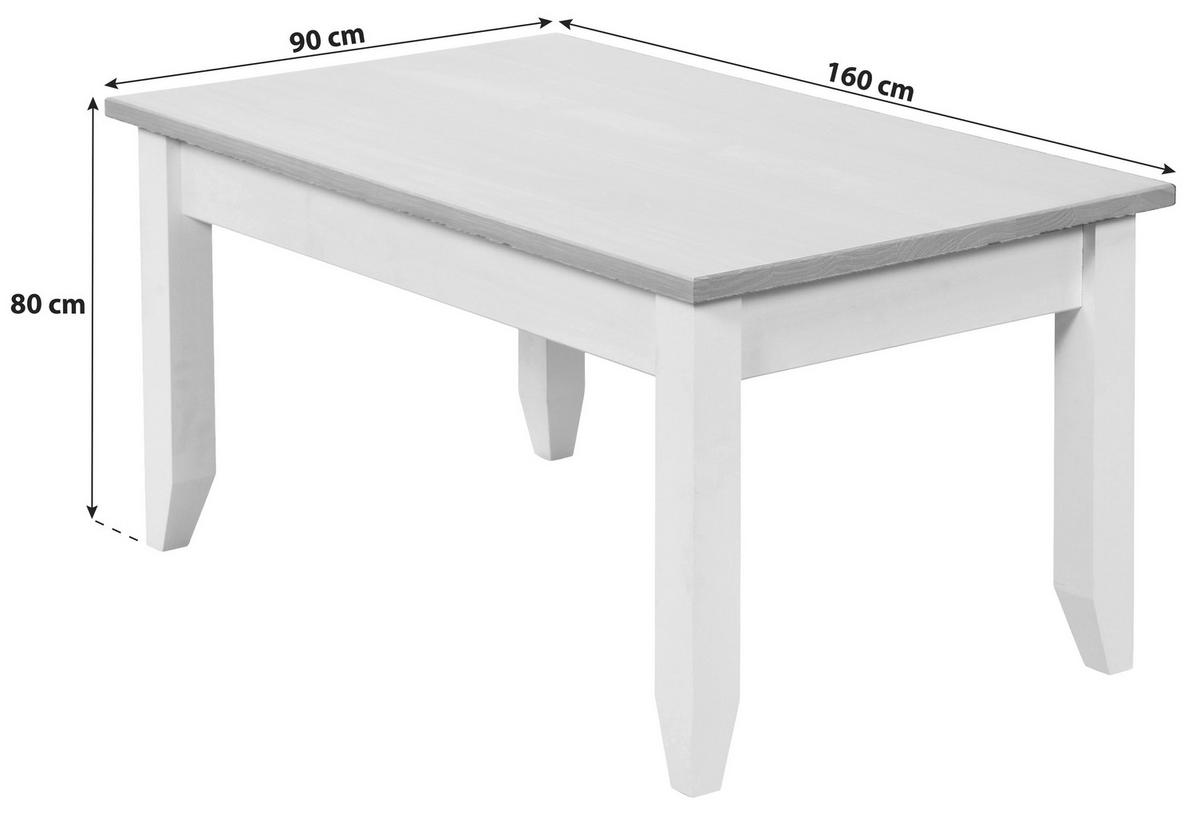 Jedálenský stôl WESTERLAND 160x90cm - biela, Lifestyle, drevo (160/90/80cm) - Carryhome