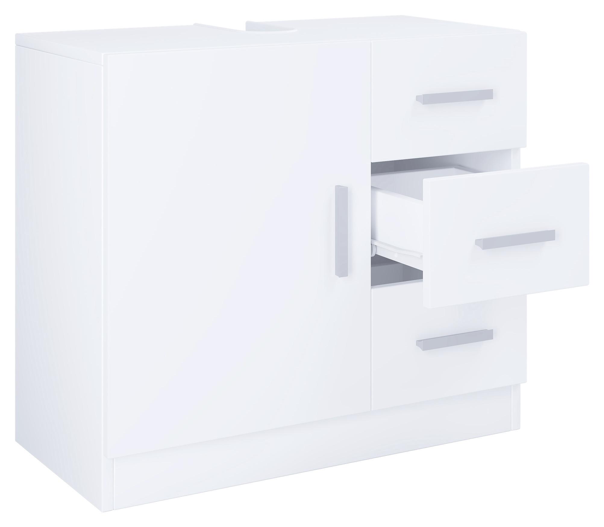 Waschbeckenunterschrank Zalo XL B: 63cm Weiß - Weiß, MODERN, Holzwerkstoff (63/55,8/30cm) - MID.YOU