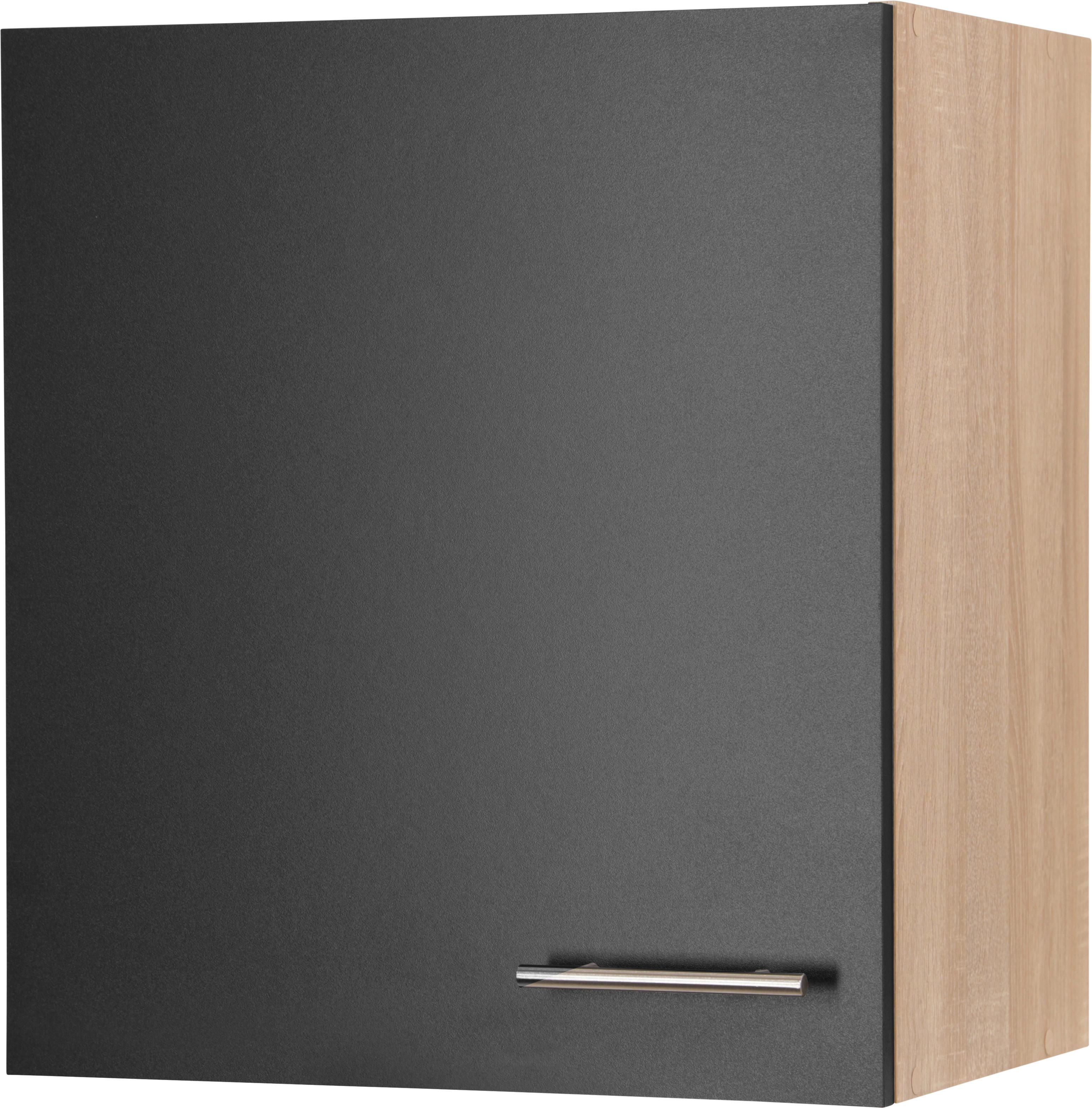 Küchenoberschrank Merle Schwarz, Eiche Dekor B: 50 cm - Eichefarben/Schwarz, Basics, Holzwerkstoff (50/56,1/34,6cm) - Respekta