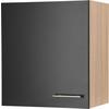 Küchenoberschrank Merle Schwarz, Eiche Dekor B: 50 cm - Eichefarben/Schwarz, Basics, Holzwerkstoff (50/56,1/34,6cm) - Respekta