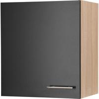 Küchenoberschrank Merle Schwarz, Eiche Dekor B: 50 cm - Eichefarben/Schwarz, Basics, Holzwerkstoff (50/56,1/34,6cm) - Respekta