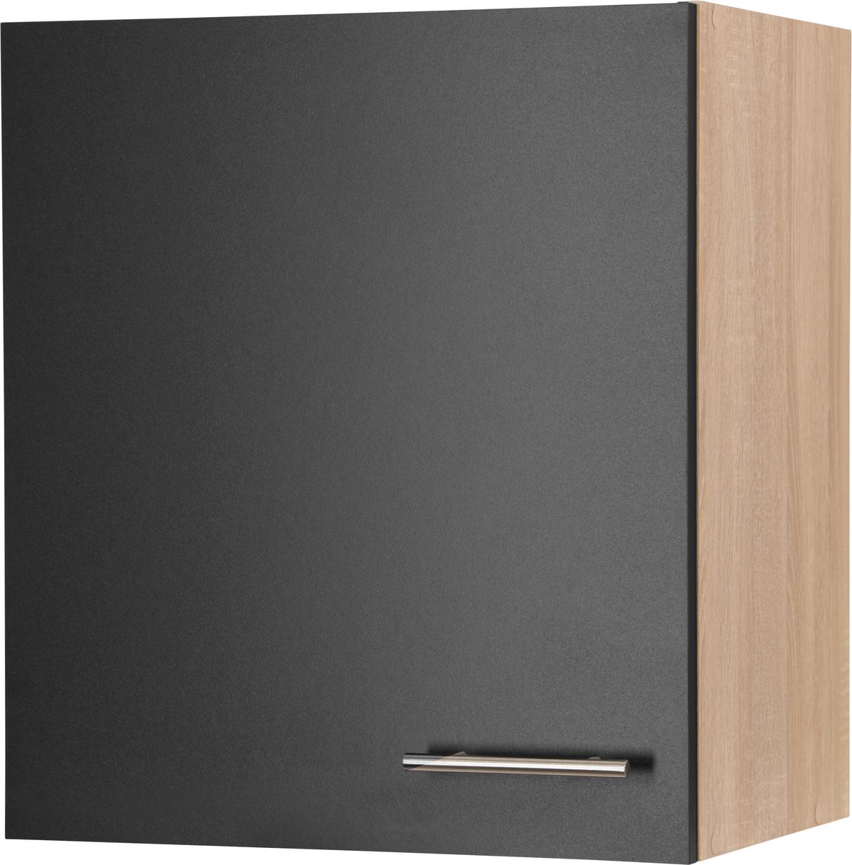 Küchenoberschrank Merle Schwarz, Eiche Dekor B: 50 cm - Eichefarben/Schwarz, Basics, Holzwerkstoff (50/56,1/34,6cm) - Respekta