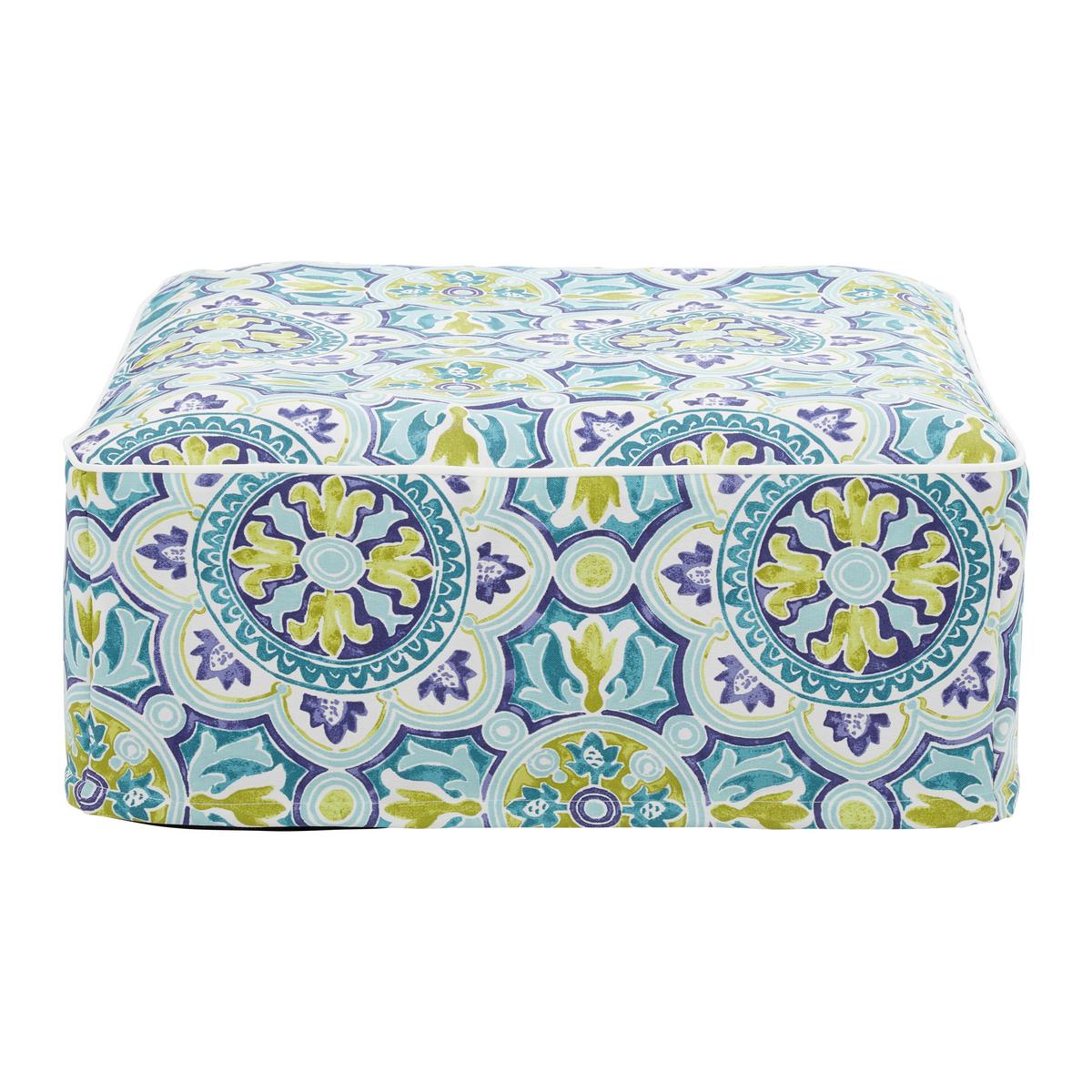 SEDACÍ VENKOVNÍ PODUŠKA CASSY - modrá/vícebarevná, Moderní, textil (60/23/60cm) - Bessagi Garden