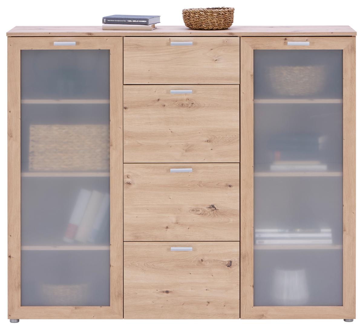 Kommode B: 135 cm Xeno Artisan Eiche Dekor - MODERN, Holzwerkstoff (135/115/37cm)