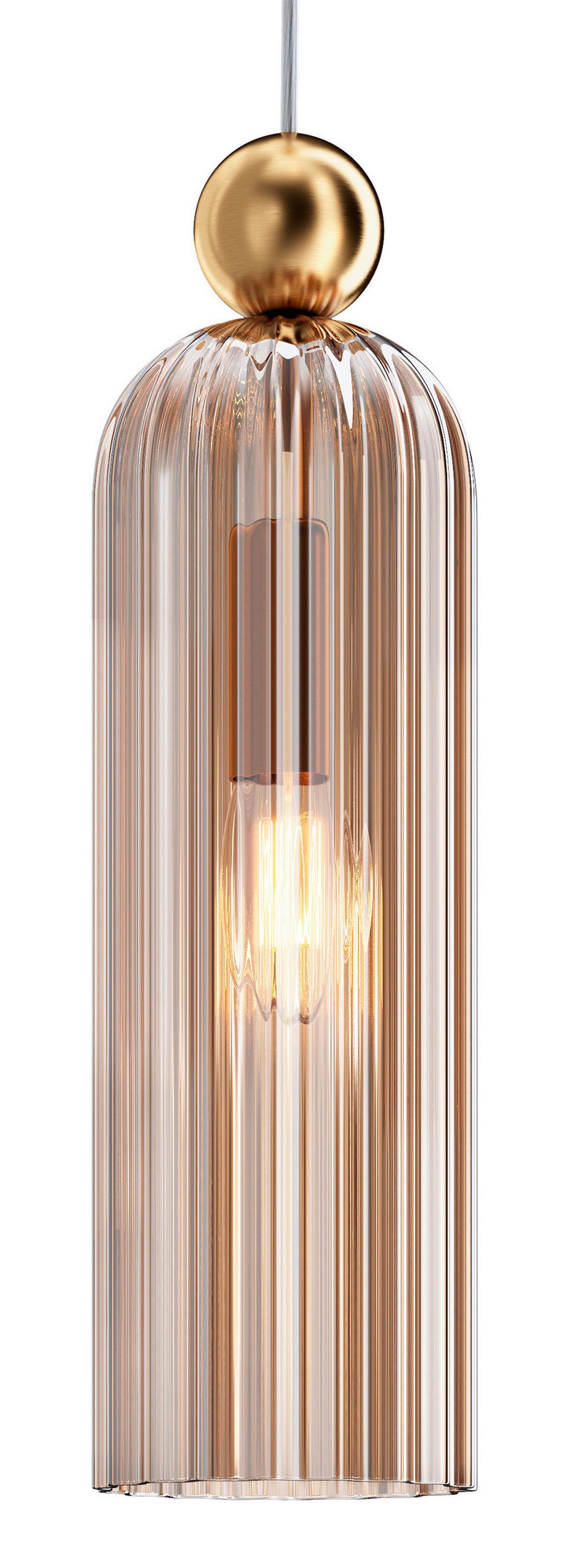 Pendelleuchte Antic - Cognac/Goldfarben, Trend, Glas/Metall (10/34,7/10cm) - MAYTONI