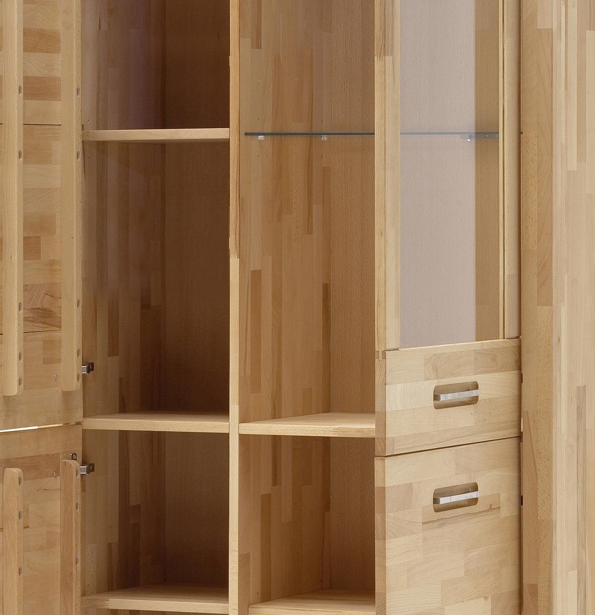 Vitrine Buchefarben, B: 98 Cm - Buchefarben, Design, Glas/Holz (98/203/40cm) - MID.YOU