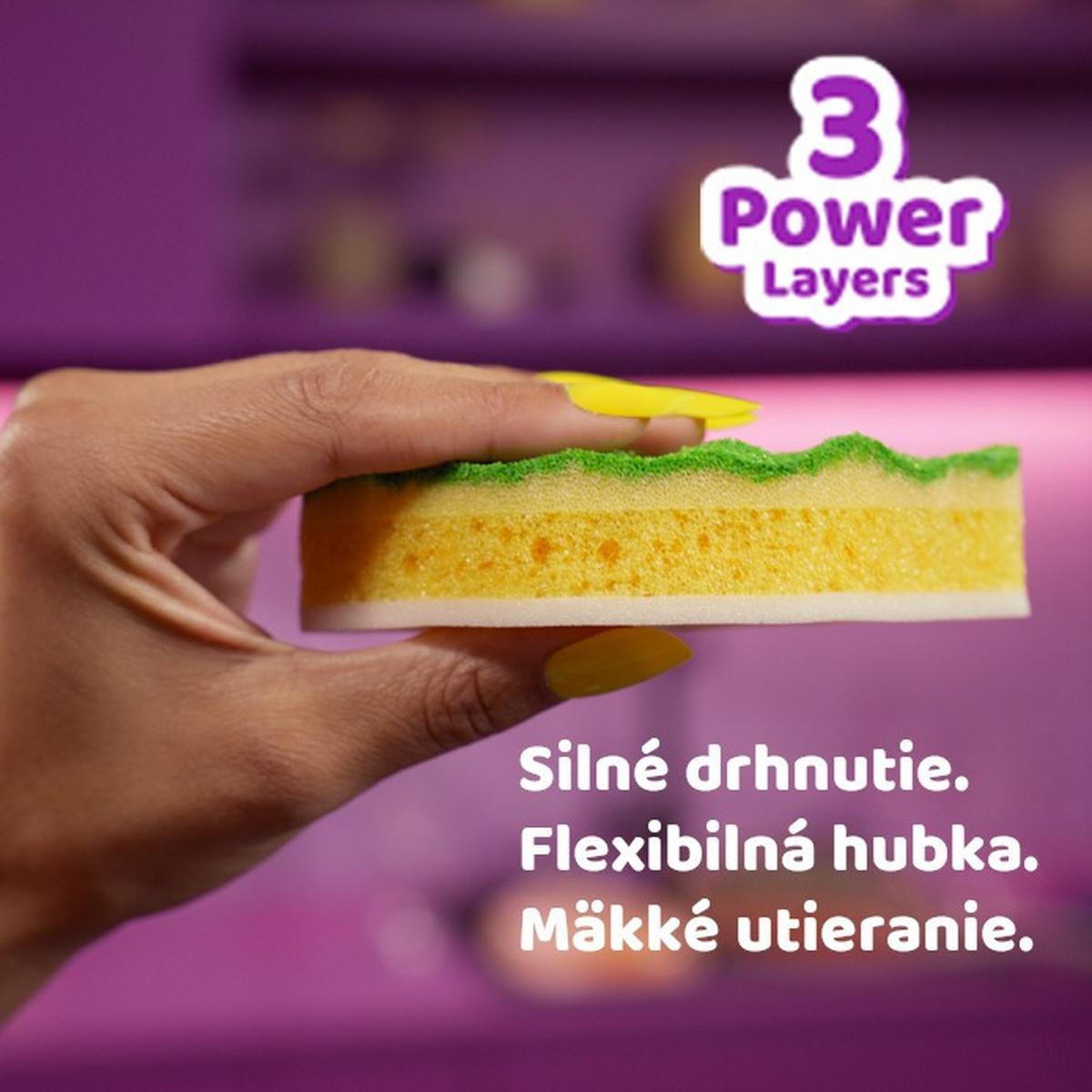 Špongia LEMON PUNCH VILEDA PUNCH LEMON HUBKA - viacfarebná, Basics, plast (10,2/15/3,2cm) - Vileda