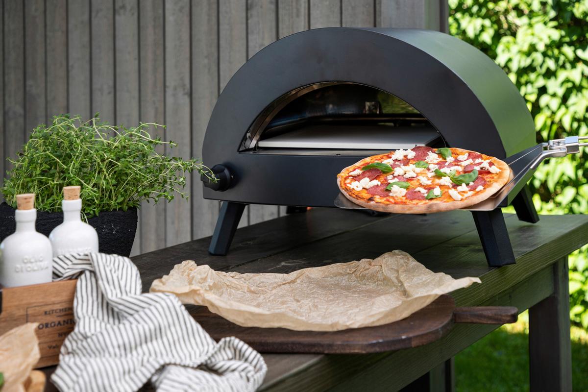 Pizzaofen Bukom - Schwarz, KONVENTIONELL, Metall (54,5/40/52cm) - Gardenson