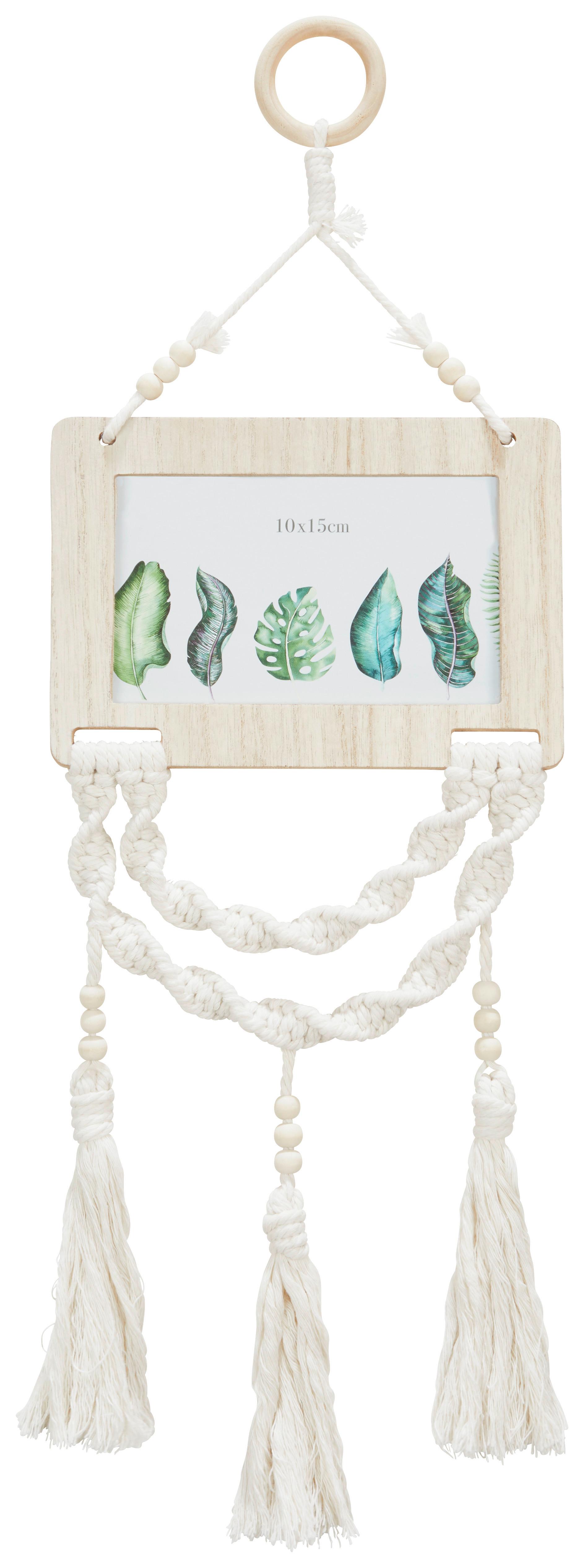 FOTORAHMEN Fina - Ecru/Braun, Basics, Holz/Textil (11/51cm) - Luca Bessoni