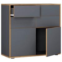 Kommode Salia Anthrazit/Eiche Dekor B:100cm - Honigeiche/Anthrazit, Design, Holzwerkstoff (100/74/33cm) - MID.YOU