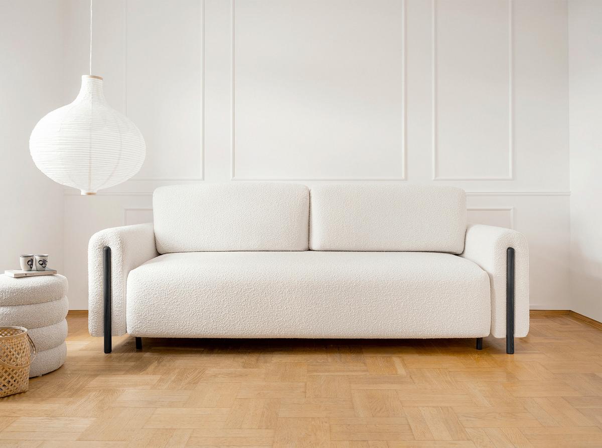 Schlafsofa Arcadova Creme/Schwarz B:244cm - Creme/Schwarz, Design, Textil (244/97/97cm) - MID.YOU