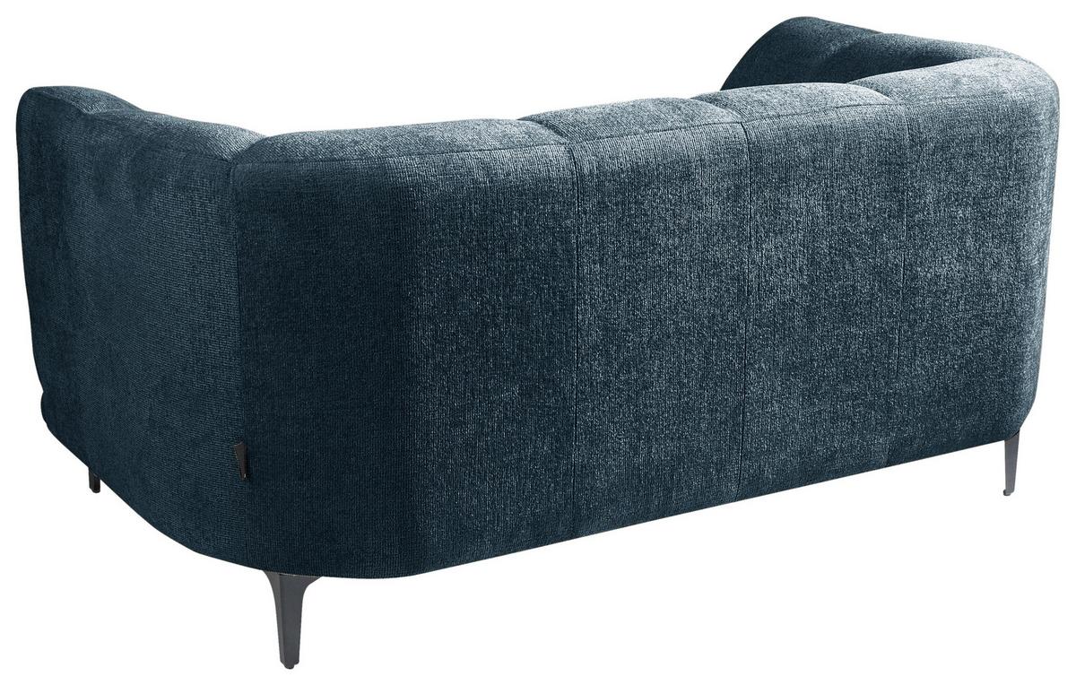 2-Sitzer-Sofa Lou Blau/Schwarz, 166 cm - Blau/Schwarz, Design, Textil (166/77/106cm) - MID.YOU